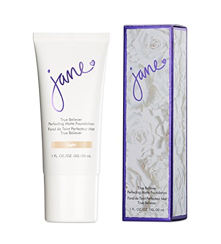Jane Cosmetics True Believer Perfecting Matte Foundation - Light Shade 1.0 Fl Oz | Oil-Free, Full Coverage Makeup for Oily & Combination Skin | Perfect for Everyday Wear & Special Occasions