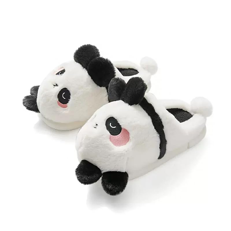 GAGALU Cute Panda Wrapped Toe Slippers - Warm Plush Indoor Outdoor Cotton House Shoes for Women & Men - Perfect for Home, Office, and Travel Comfort