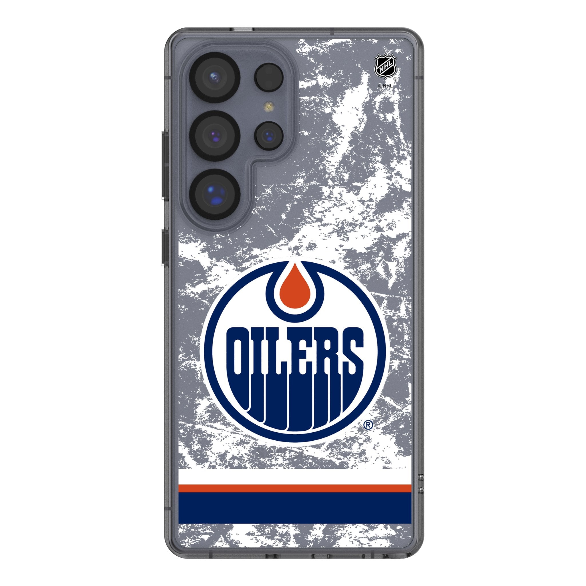 Edmonton Oilers Ice Stripe Clear Samsung Galaxy Phone Case - Durable Protective Cover for iPhone 13/14/Pro Max - Perfect for Hockey Fans & Game Day Accessories