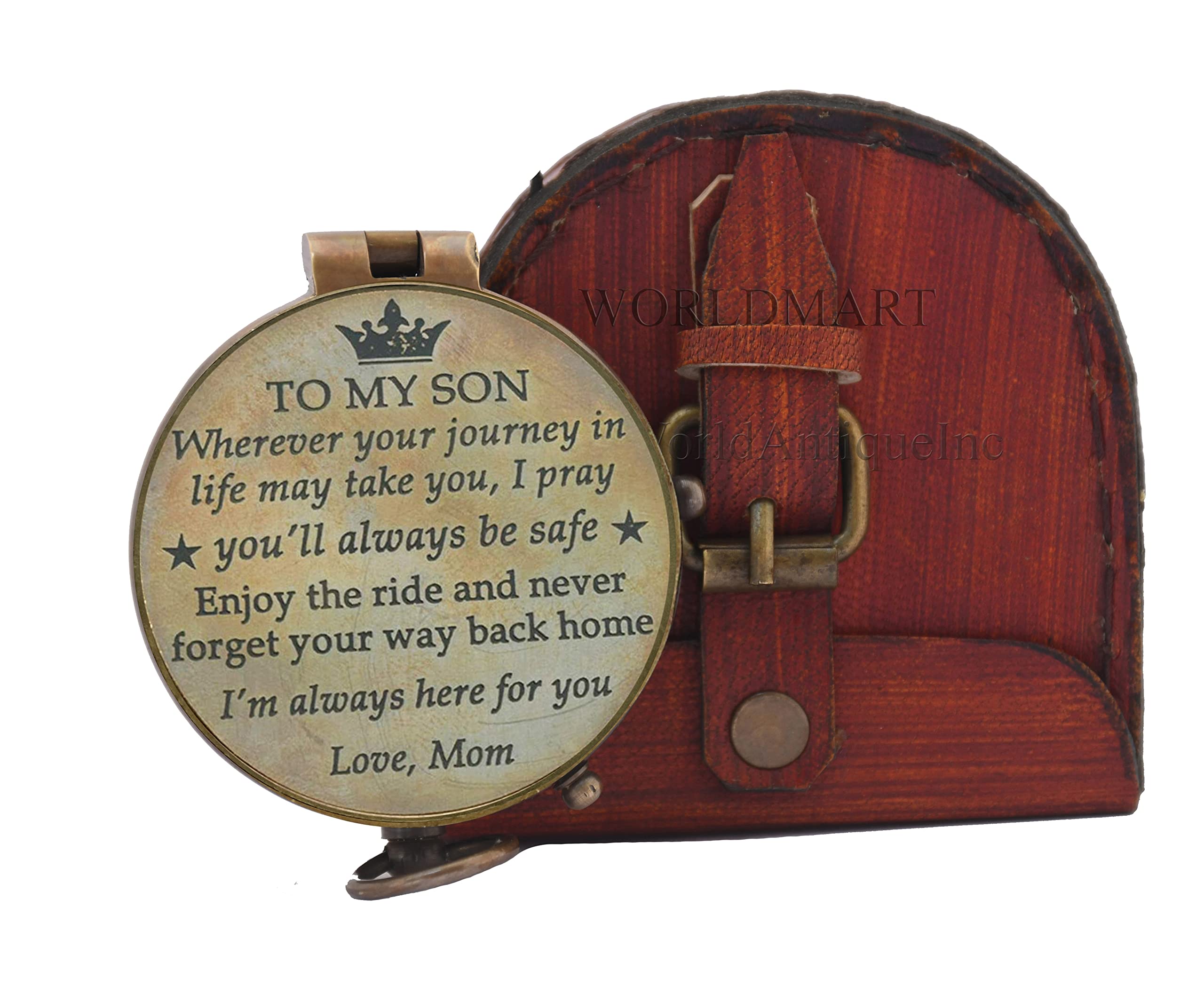 Compass Gift for Son from Mom - Personalized Graduation, Birthday & Confirmation Present - Inspirational Keepsake for Adventurous Sons - Perfect for Travel, Outdoor Activities & Life Milestones