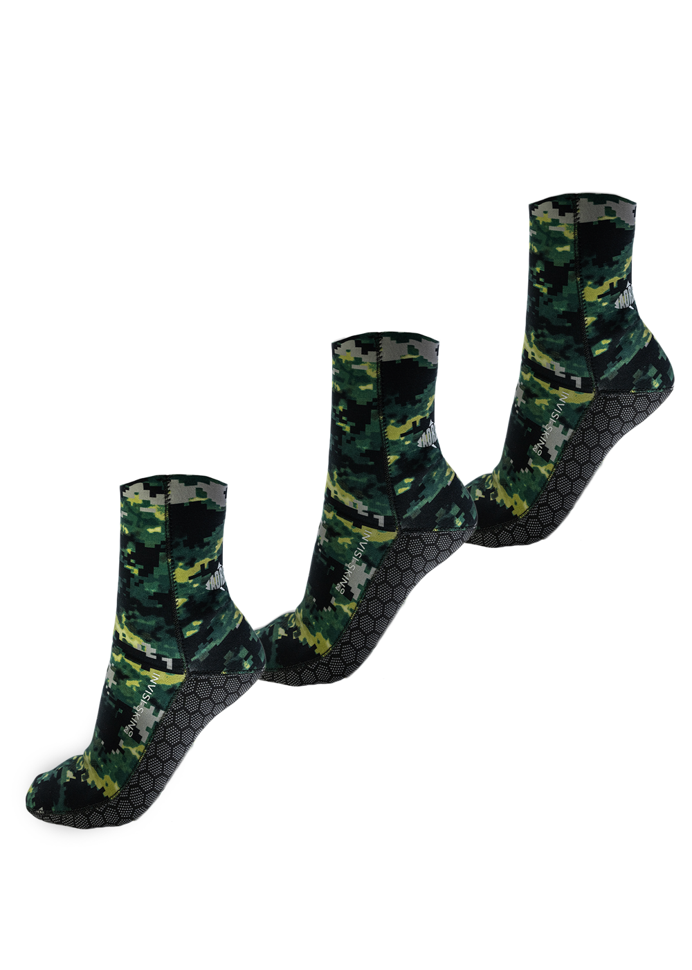 Adreno Invisi Skin 2mm Super Stretch Dive Socks - 3 Pack Neoprene Socks for Scuba Diving, Snorkeling & Water Sports - Ultra Comfortable & Protective Footwear