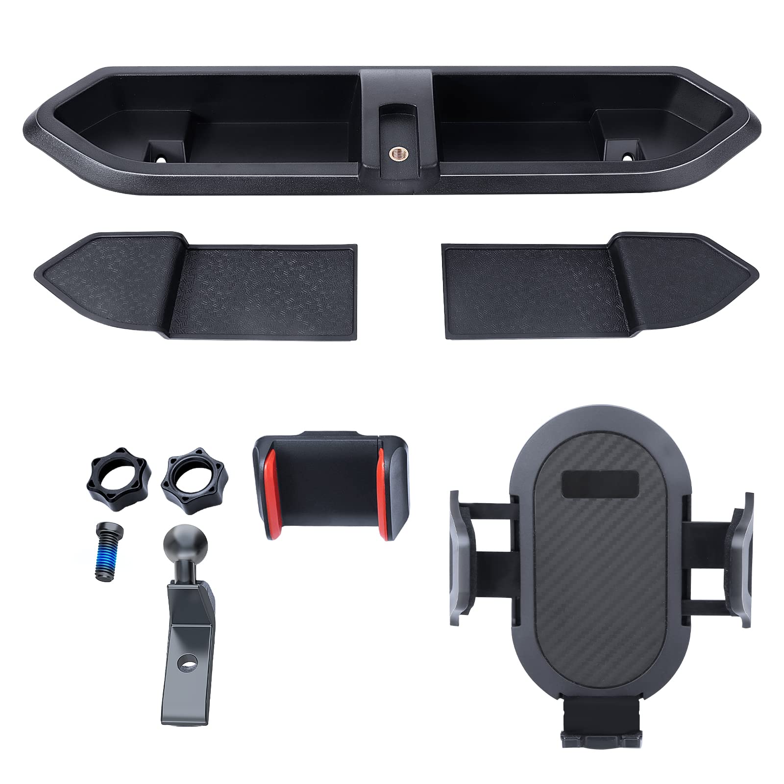 Universal Phone Mount Holder for 2018-2023 Jeep Wrangler JL/JLU & 2020-2023 Gladiator JT - Multi-Angle Adjustable Dash Car Kit with Storage Tray Accessories (Not Compatible with Wrangler 4XE) - Perfect for Off-Roading, GPS Navigation & Hands-Free Driving