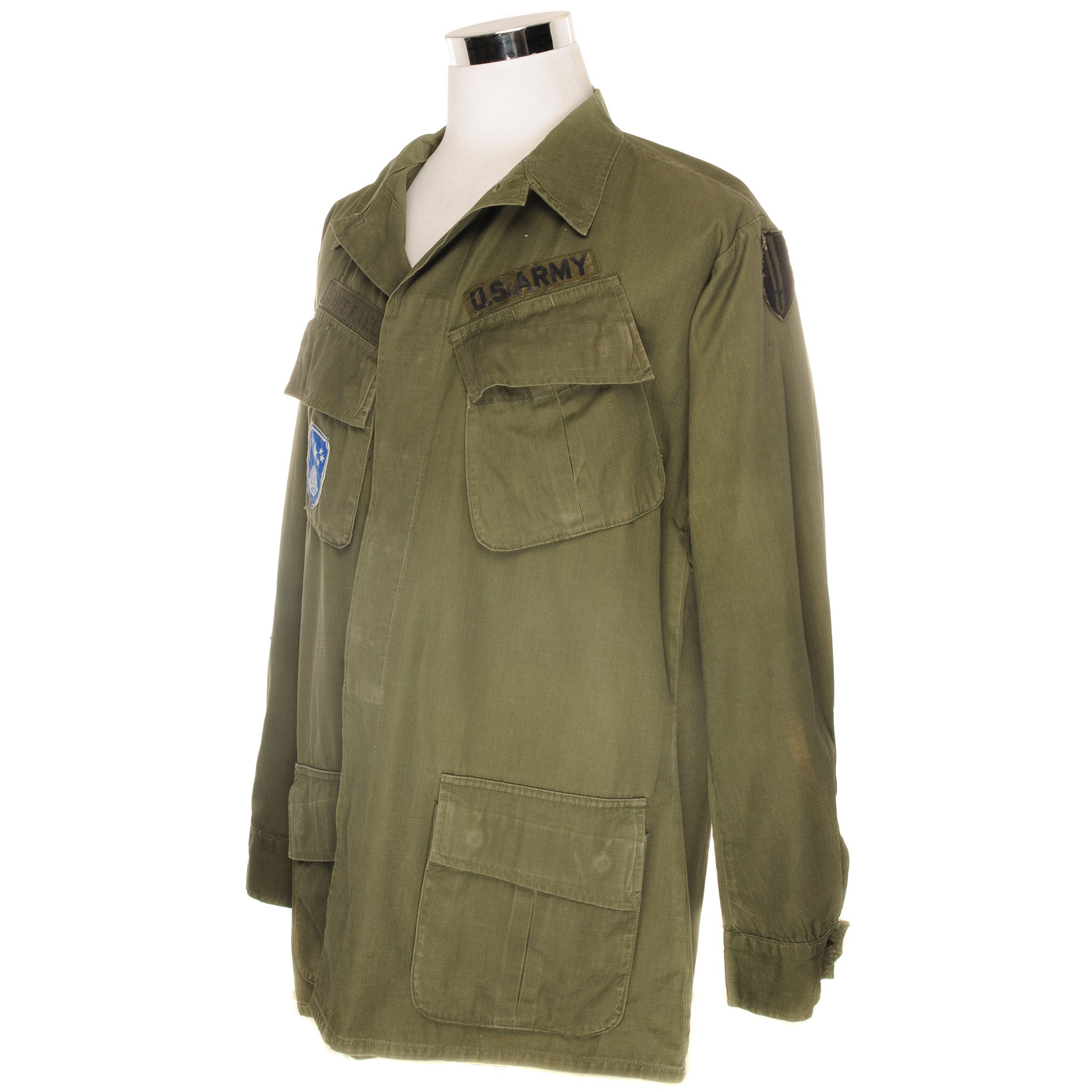 Vintage US Army Tropical Combat Jacket 4th Pattern 1968 Vietnam War - Size Large Long - Military Surplus Outerwear for Reenactment, Collecting & Outdoor Adventures
