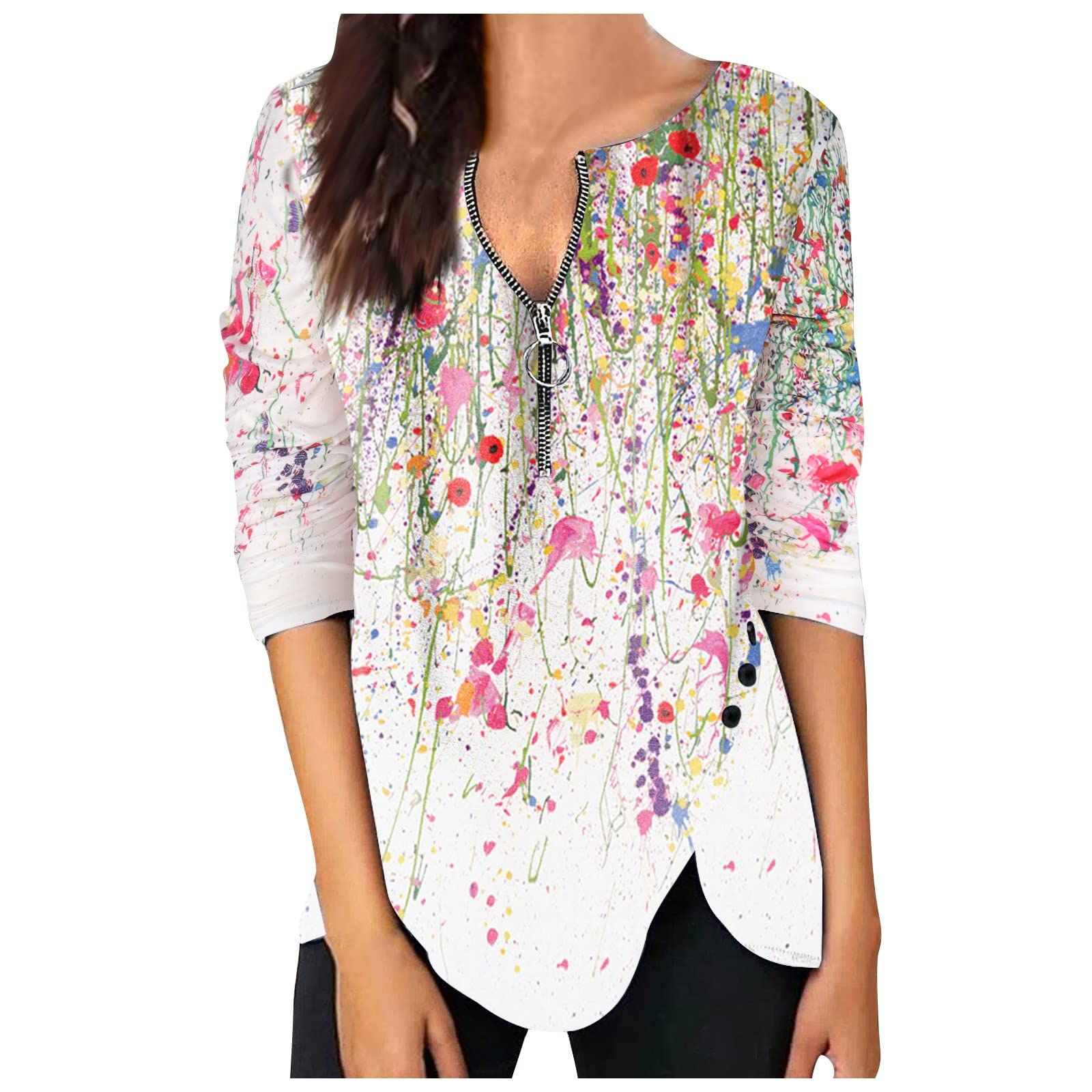 Women's Long Sleeve Graphic Tee Shirts - Fall Casual Tops for Women | Plus Size Elegant Blouses | Perfect for Office Wear, Date Nights & Autumn Outfits