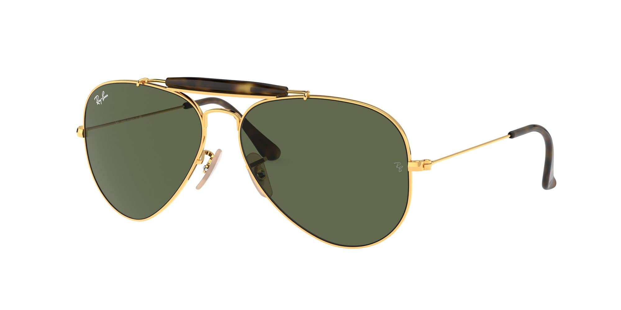 Ray-Ban RB3029 Outdoorsman II Aviator Sunglasses for Men & Women - Polarized UV Protection Lenses - Classic Pilot Style for Driving, Travel & Outdoor Activities