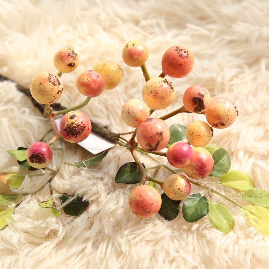 3Pcs Artificial Berry Branches - Realistic Fake Berry Plants for Home, Office, Wedding & Party Decor - Perfect for Table Centerpieces, Shelf Displays and Seasonal Home Styling