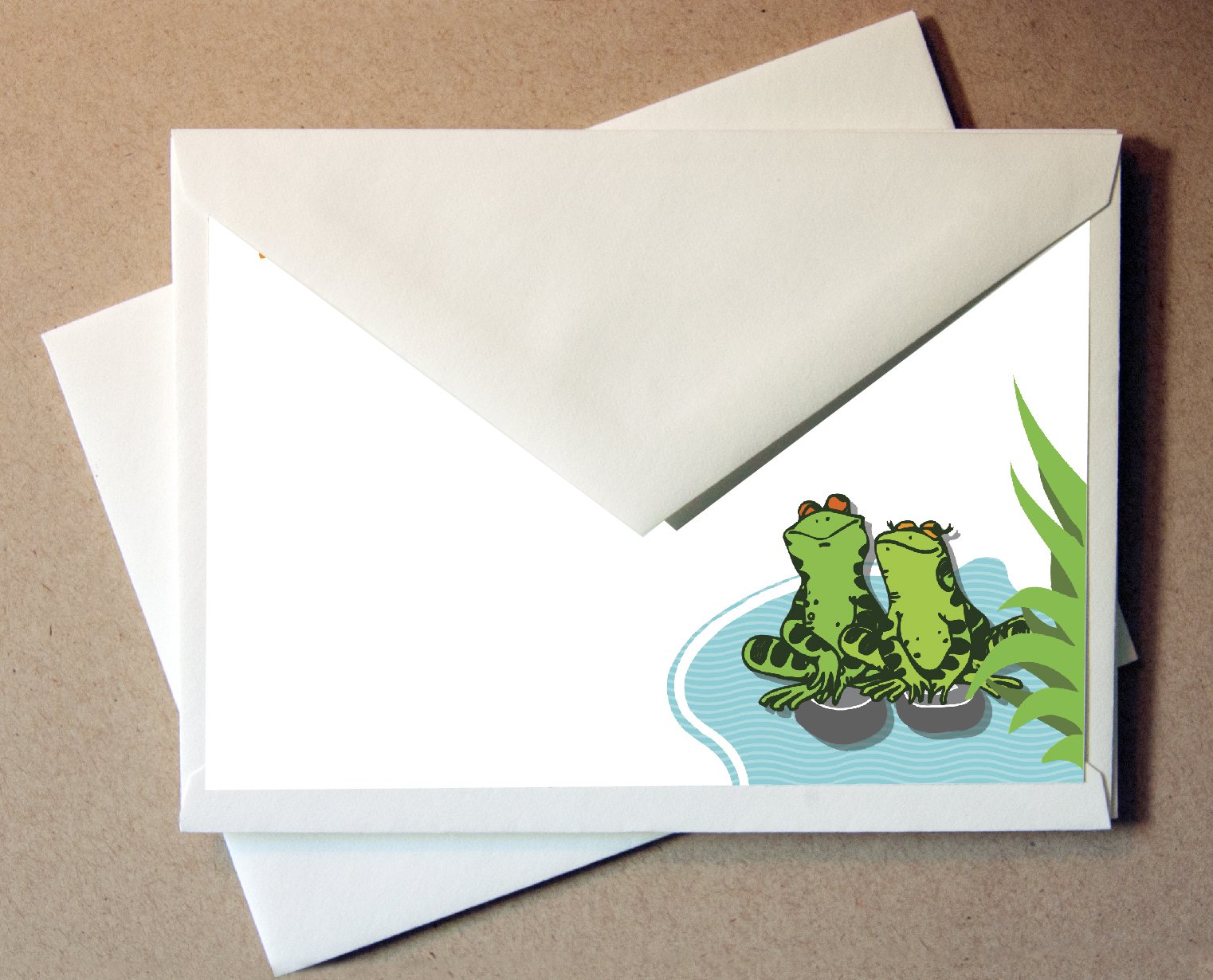 Frog Note Cards Set - 24 Non-Foldover Greeting Cards with Envelopes - Perfect for Thank You Notes, Birthday Wishes & Special Occasions