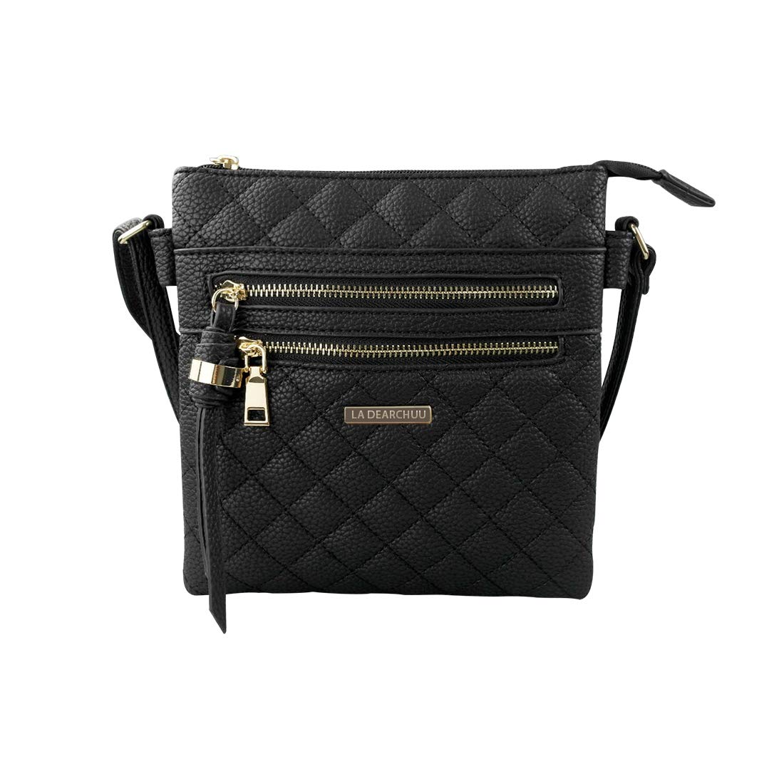 Women's Lightweight Quilted Crossbody Bag with Multiple Zippers - Stylish Shoulder Purse for Everyday Use, Travel & Shopping
