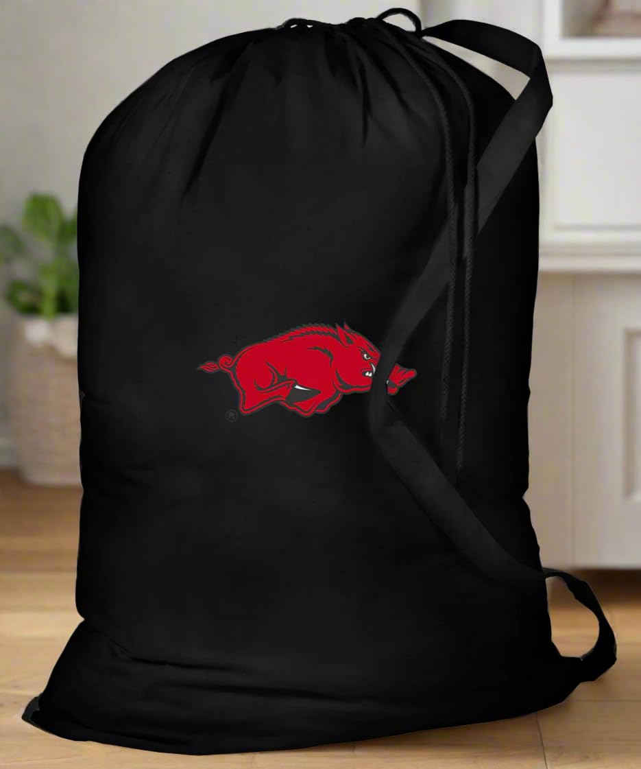 University of Arkansas Laundry Bag Set - 2 Pack Durable Clothes Storage Bags for College Dorm, Travel & Gym - Arkansas Razorbacks Gear