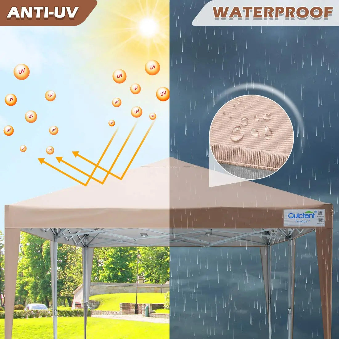 Quictent 10' x 20' EZ Pop Up Canopy Tent - Instant Shelter for Outdoor Events, Parties, Camping & Beach - Waterproof & UV Protection