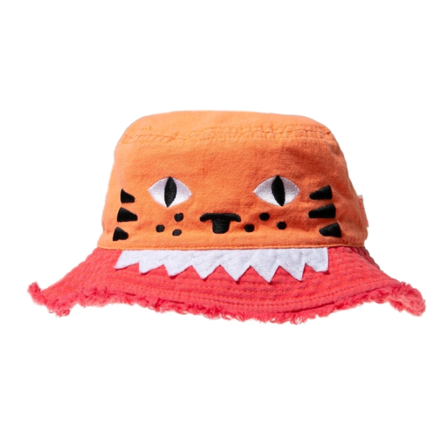 RKH Tommy Tiger Bucket Hat for Kids - Adjustable Sun Protection Hat for Boys & Girls Ages 7-10 Years - Perfect for Beach, Outdoor Play & Summer Adventures