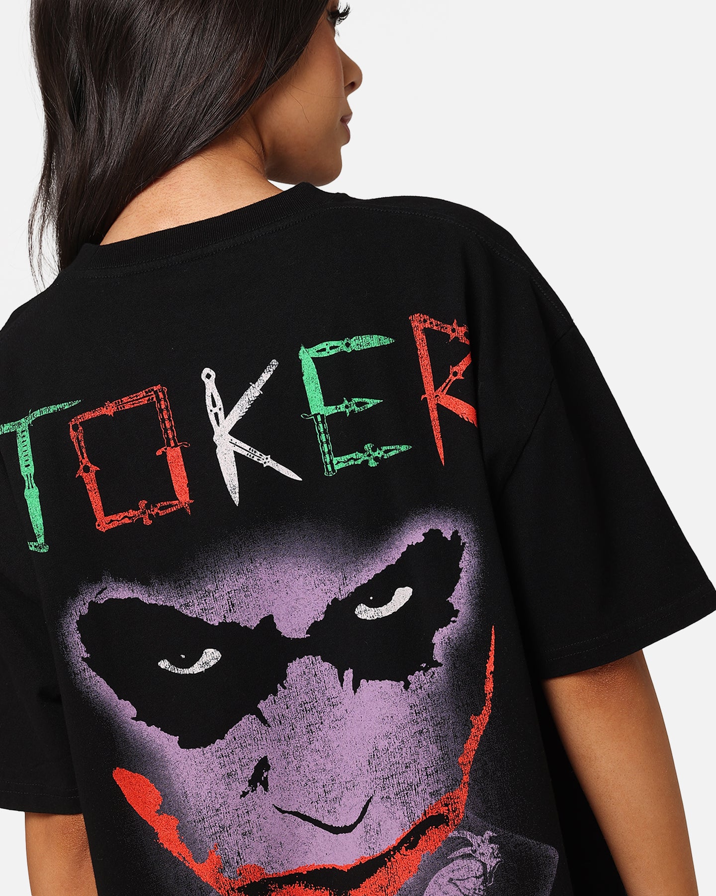 DC Batman The Joker Scars Graphic T-Shirt - Black Cotton Vintage Tee for Men - Perfect for Cosplay, Halloween & Comic Con Events