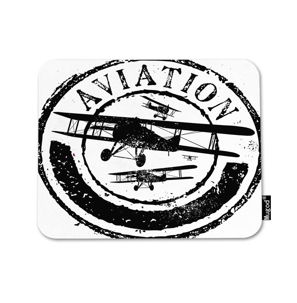 Aviation-Themed Mouse Pad - Non-Slip Rubber Base Gaming Mouse Mat with Airplane & Wings Design for PC, Laptop, Office & Home Use (9.5x7.9 Inch) - Perfect for Flight Enthusiasts, Gamers and Workstations