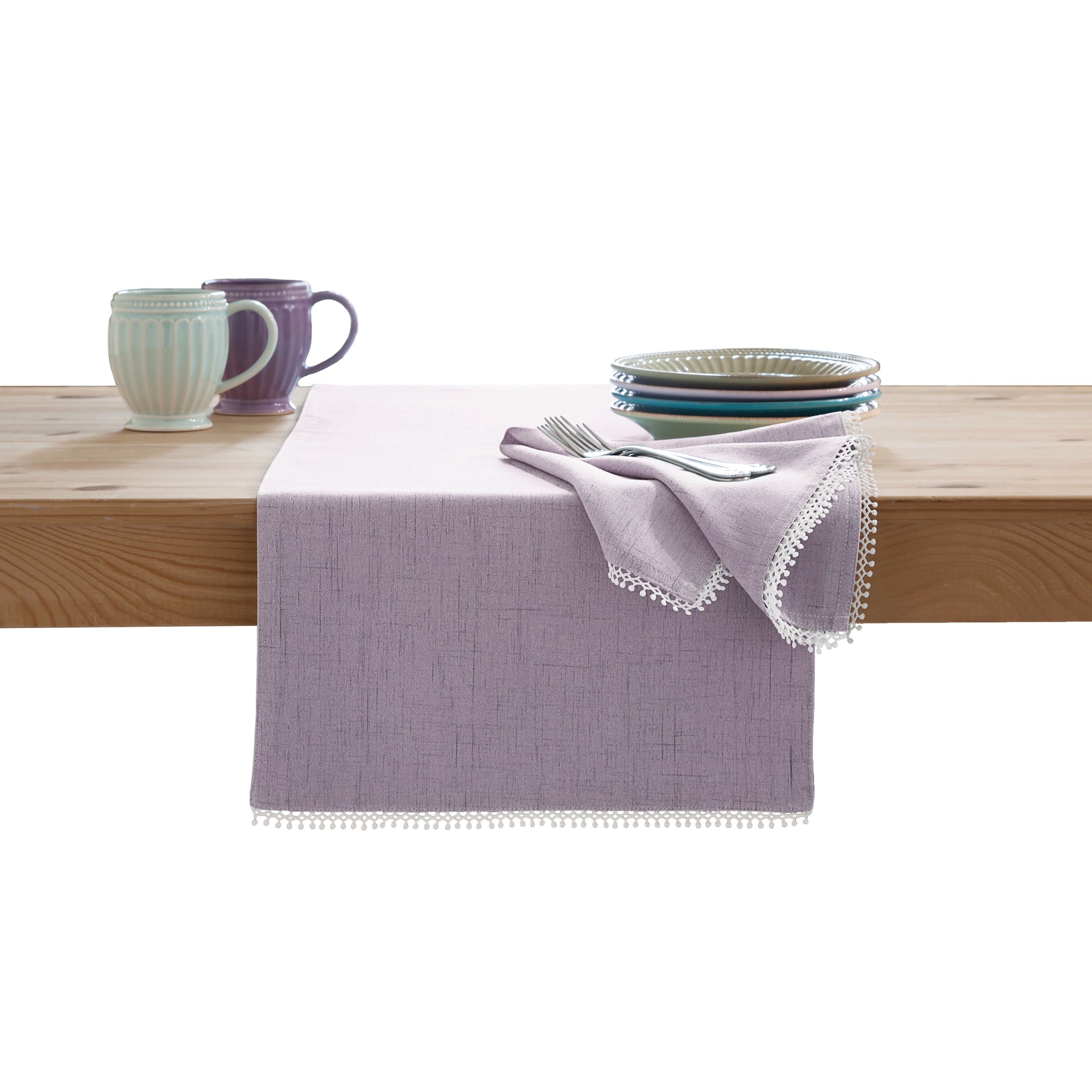 French Perle Violet Dinner Napkins Set of 2 - Elegant Cloth Napkins for Fine Dining, Wedding, and Special Occasions