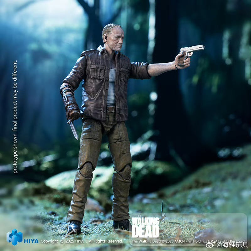 Pre Order 1/18 HIYA 4inch The Walking Dead Merle Action Figure - Highly Detailed Collectible Miniature for Display & Role Play Scenes
