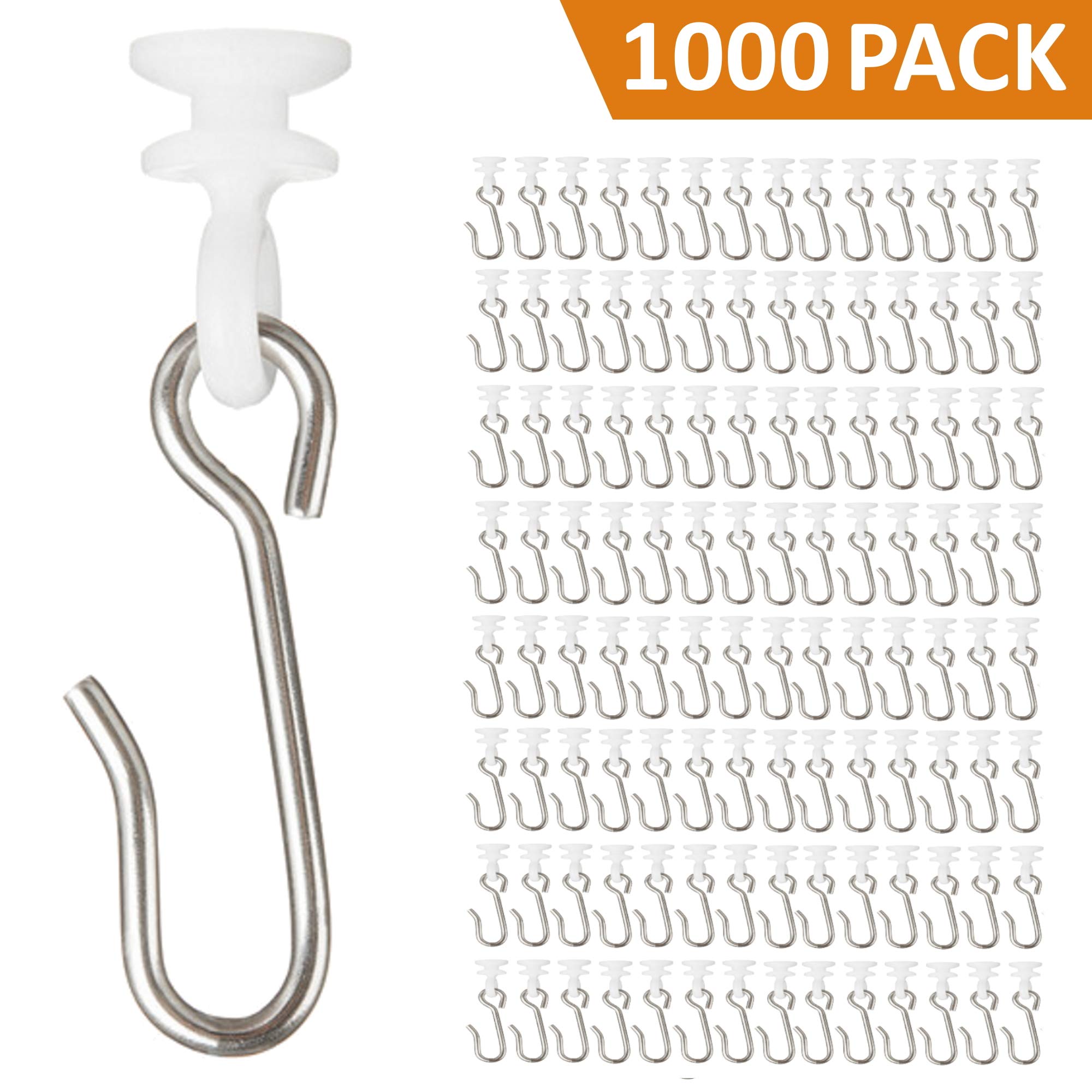DMSE Wholesale 1000 Pack Stainless Steel Button Carrier Hooks with Glides, Sliders, and Rollers - Perfect for Sewing, Crafting, and Clothing Repair Projects