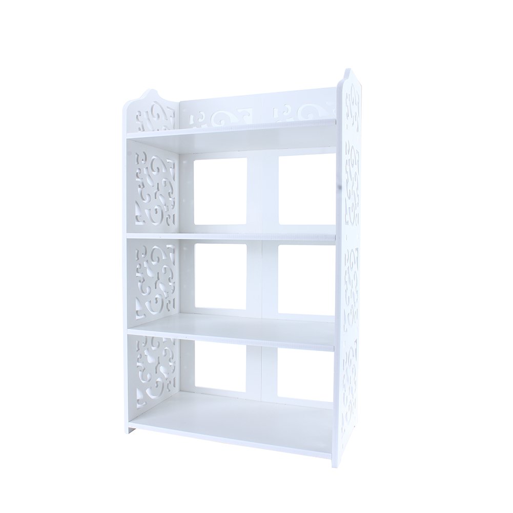 4-Tier White Hollow Out Shoe Rack Stand - Space Saving Shoe Storage Organizer & Shelf for Closet, Entryway, Bedroom - Wallfire Shoe Organizer for Sneakers, Boots & Sandals