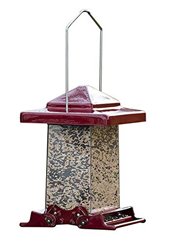 Woodlink Red Weight Sensitive Wild Bird Feeder - Durable Outdoor Bird Feeder for Cardinals, Finches & Songbirds - Perfect for Backyard, Garden & Nature Watching