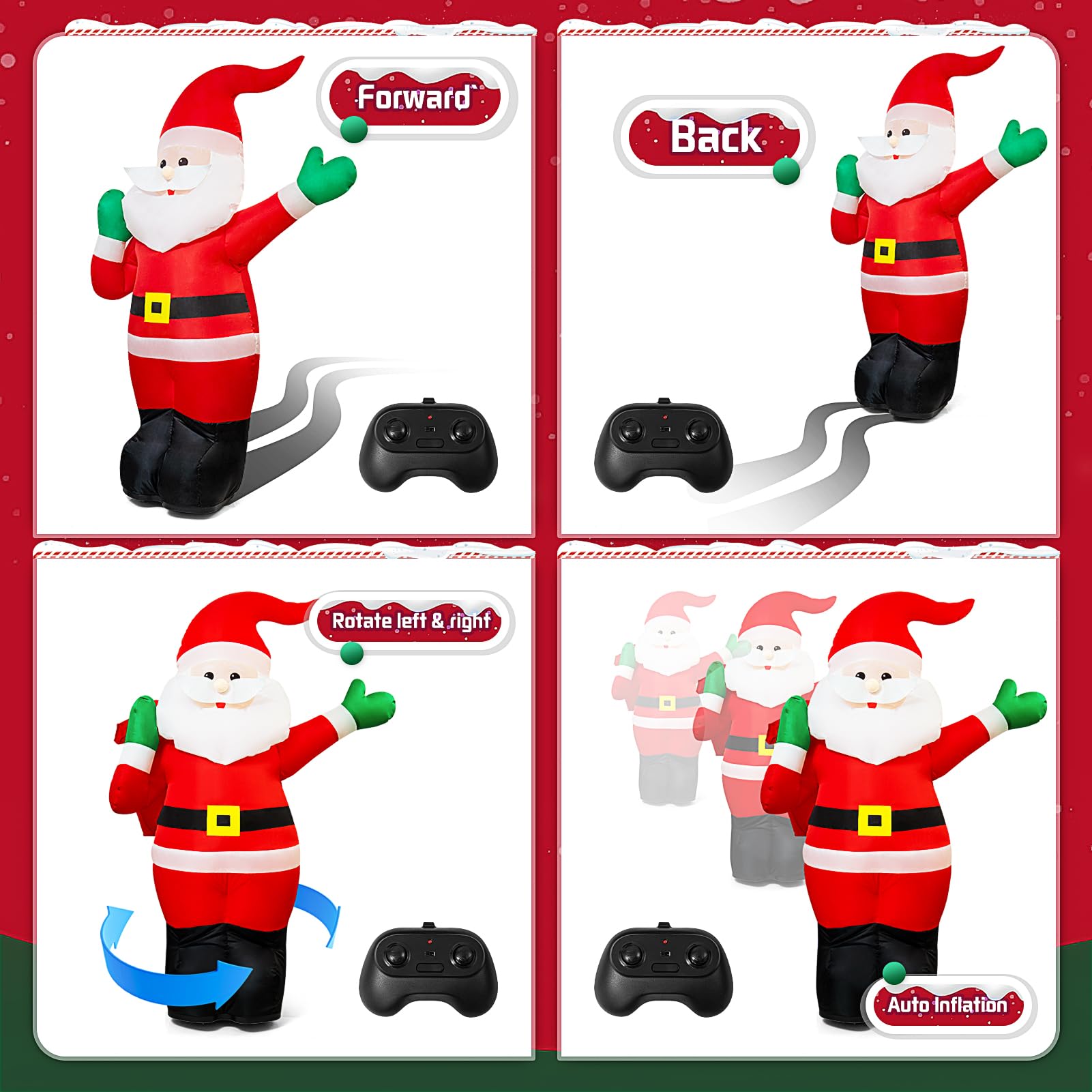 2.4GHz Remote Control Inflatable Santa Claus Toy - Christmas Decorations & Fun Gift for Kids Ages 6-12 | Perfect for Holiday Parties, Indoor/Outdoor Decor & Festive Playtime