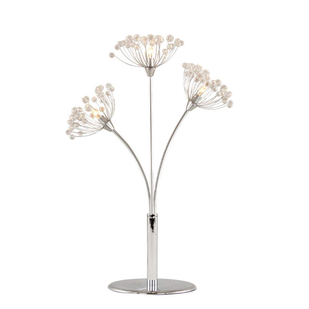 ZKS-KS Crystal Dandelion Table Lamp - 33-50cm Silver Decorative Lighting for Bedroom, Living Room & Office | Elegant Reading Lamp, Bedside Night Light & Wedding Gift Idea