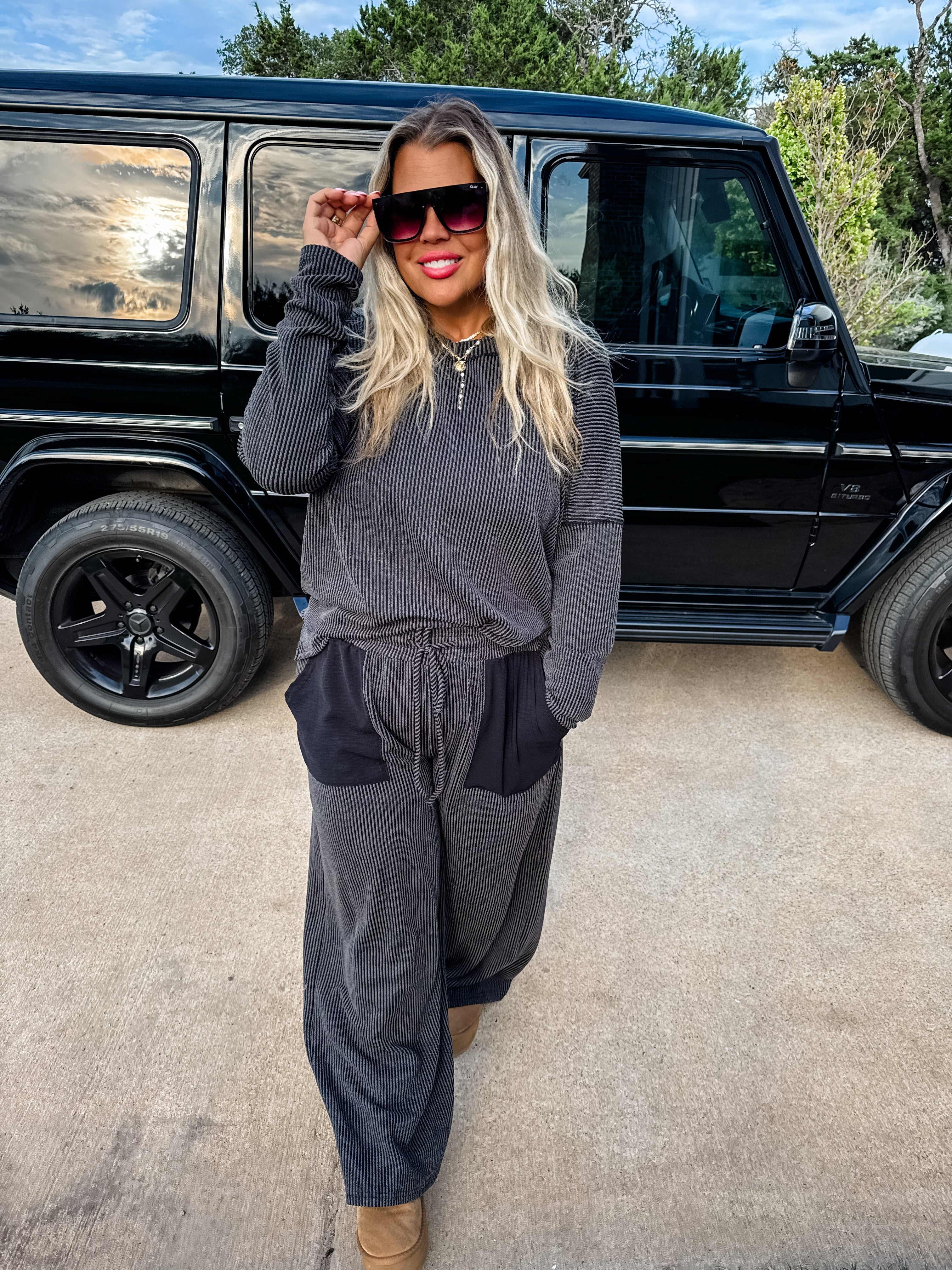 PREORDER: Erika Ribbed Lounge Set - Soft Cotton Loungewear for Women | Cozy Home Outfit, Relaxing Sleepwear & Casual Wear