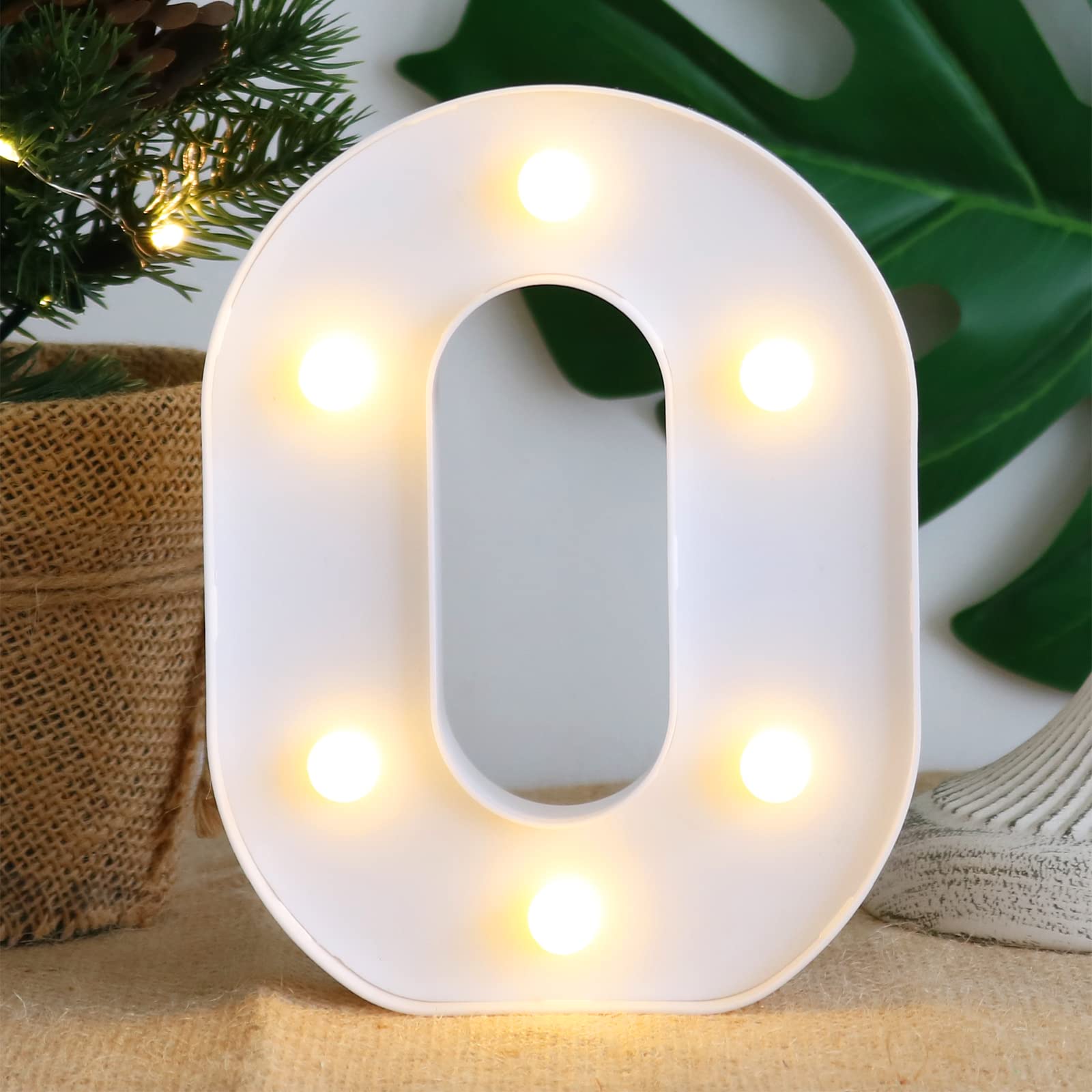 Malgero LED Marquee Light Up Number 0 - Warm White Battery Operated Letter Lights for Wedding, Birthday, Christmas Decor - 10 Pack Decorative Night Lights for Home, Bar, Party & Events - Perfect for Table Centerpieces and Wall Displays