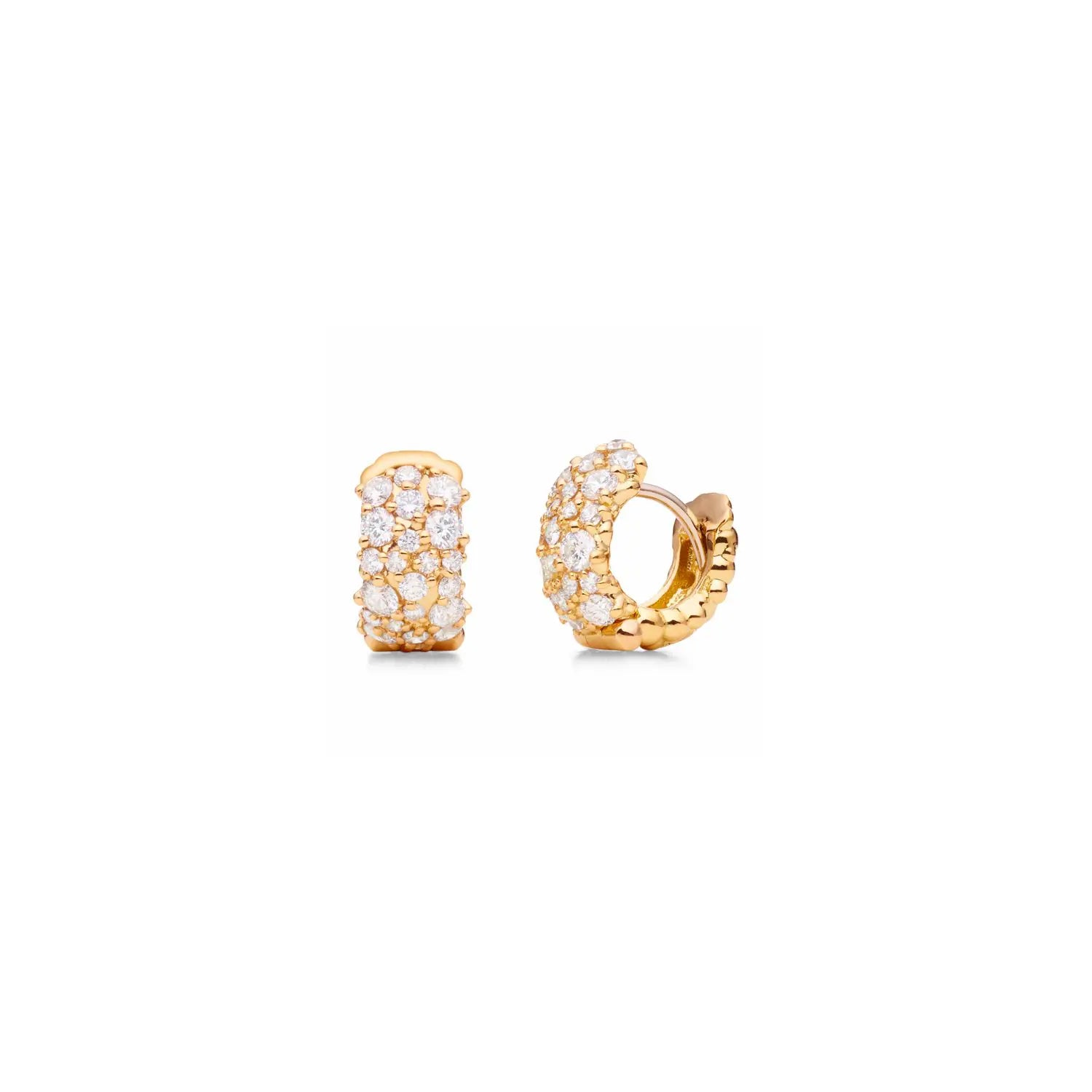 Paul Morelli Small Confetti Snap Earrings - 14K Gold Dainty Stud Earrings for Women | Perfect for Everyday Wear, Parties & Special Occasions