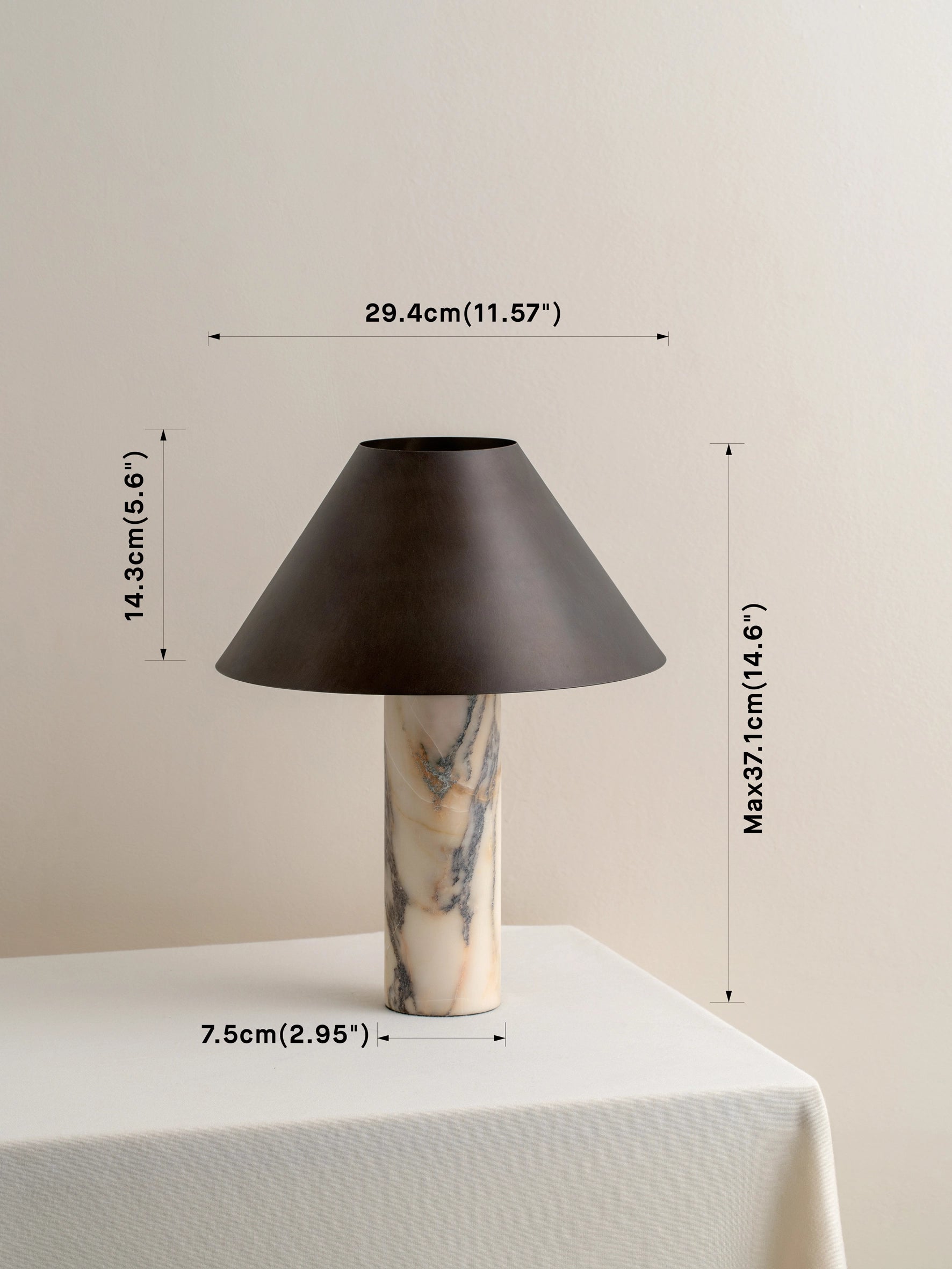 Elegant Calacatta Viola Marble & Bronze Table Lamp - Modern Home Decor for Living Room, Bedroom, or Office Lighting