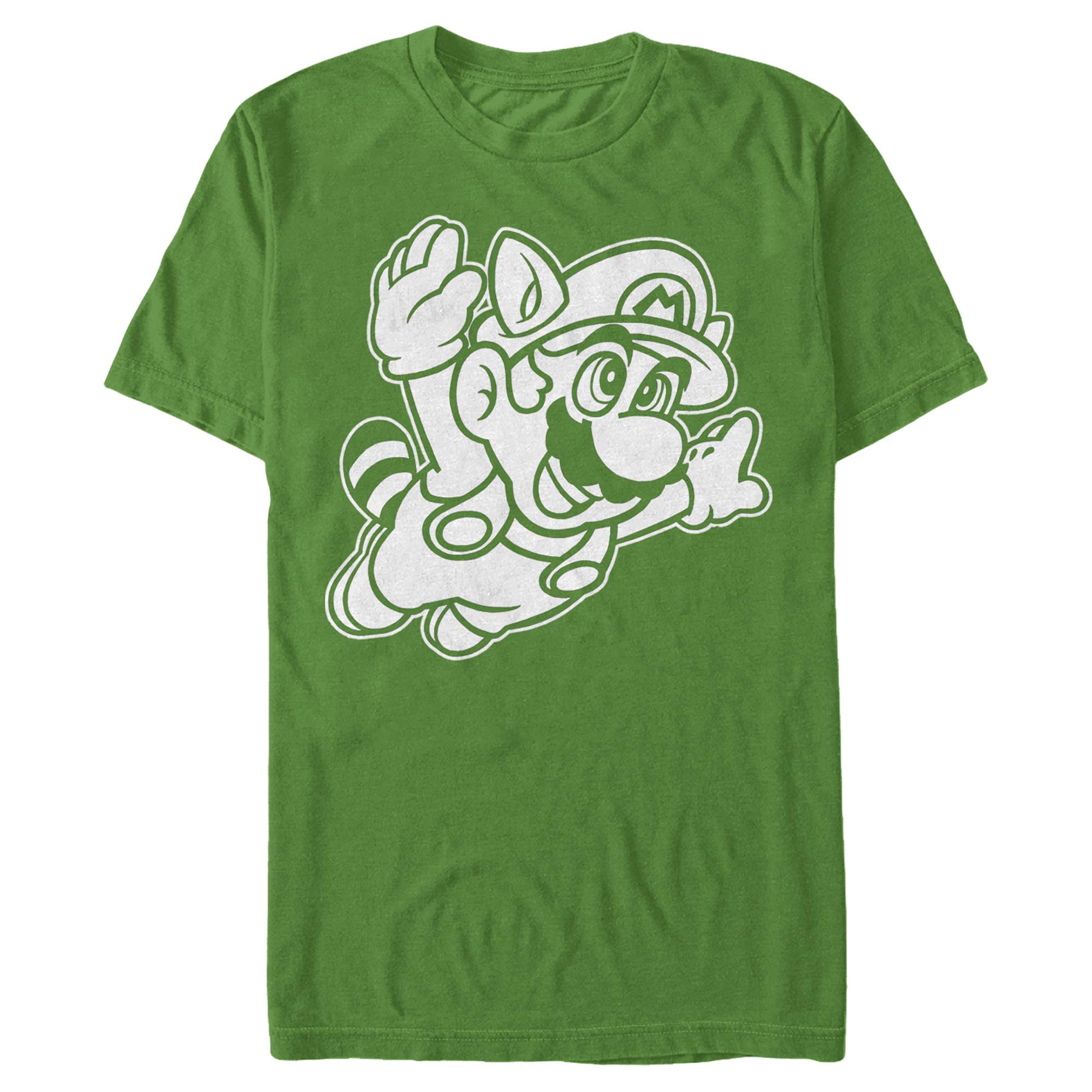 Super Mario 3 Raccoon Flying Line Art Graphic T-Shirt for Men | Nintendo Gaming Apparel | Casual Wear & Cosplay Costume