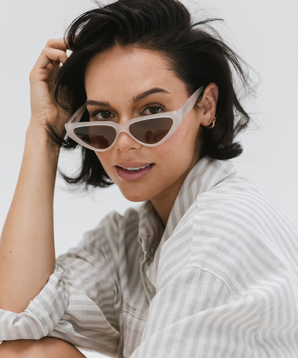 Pamela Cat Eye Sunglasses for Women - Light Grey UV Protection Fashion Sunglasses - Perfect for Beach, Driving & Outdoor Activities