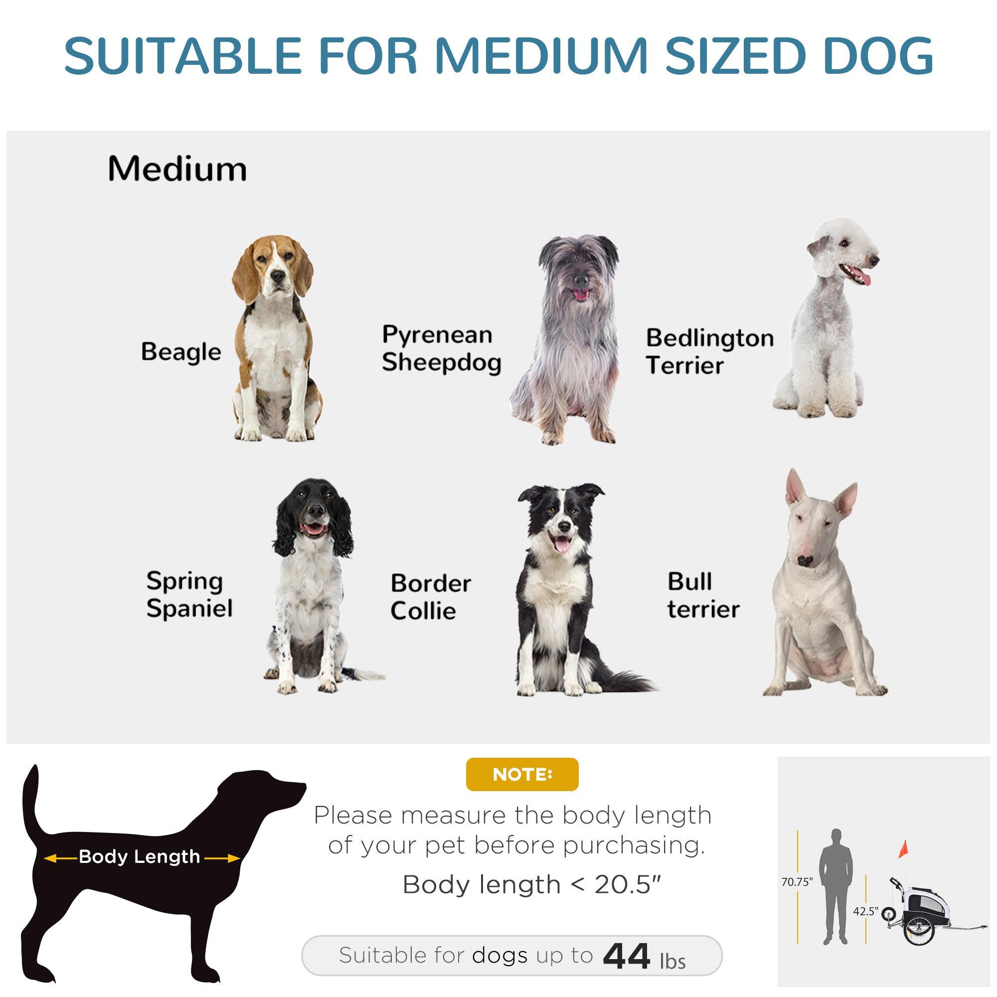 2-in-1 Dog Bike Trailer & Pet Stroller with Canopy & Storage Pockets - White | Safe Cycling & Walking Companion for Pets