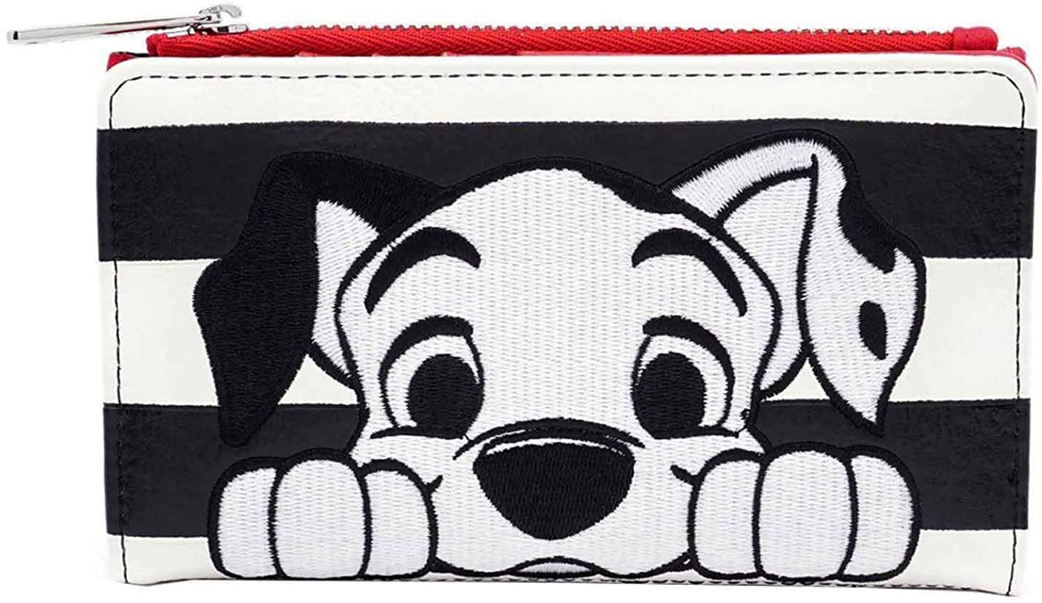 Loungefly Disney 101 Dalmatians Striped Faux Leather Wallet for Women - Cute Cartoon Dog Design Crossbody Card Holder - Perfect for Disney Fans, Collectors & Everyday Use