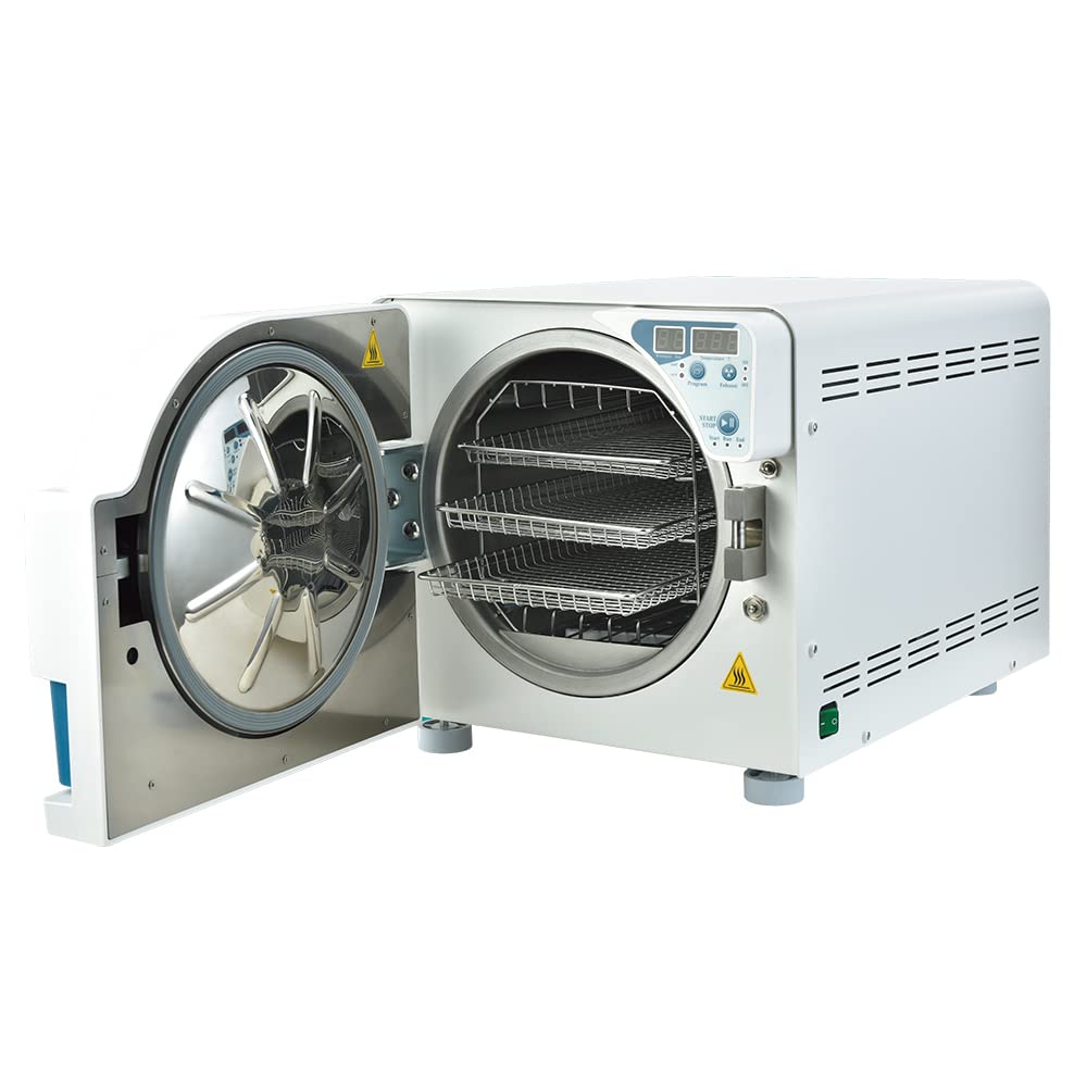 US Stock 16L Digital LCD Screen Steam Autoclave Sterilizer - Stainless Steel SU304 with Drying & Dual Control | Perfect for Dental Clinics, Tattoo Shops & Home Sterilization