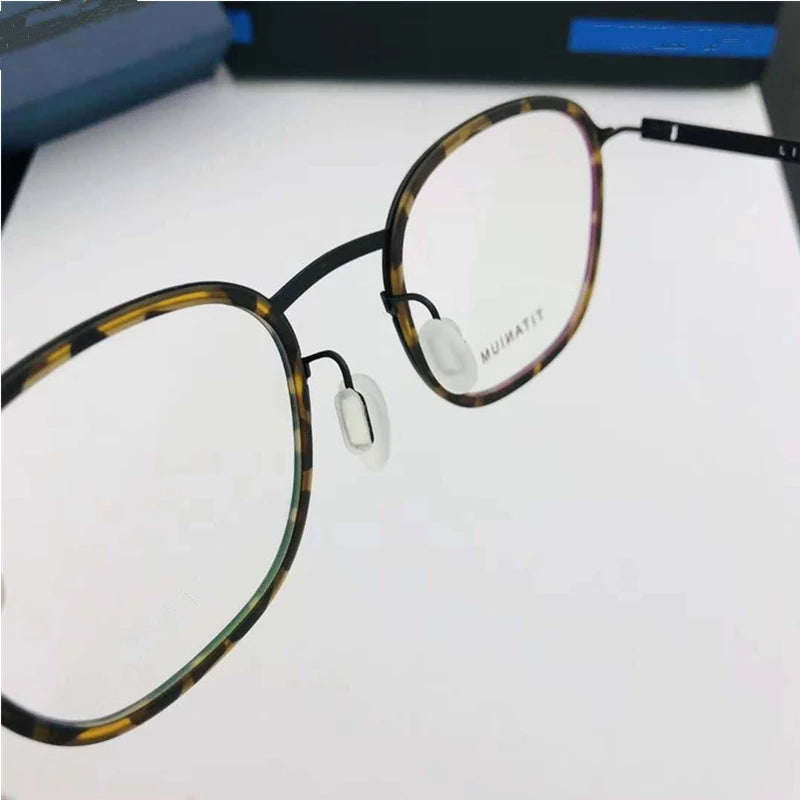 Aimee Unisex Full Rim Square Screwless Titanium Acetate Eyeglasses 9781 - Lightweight Durable Frame for Reading, Work & Everyday Use