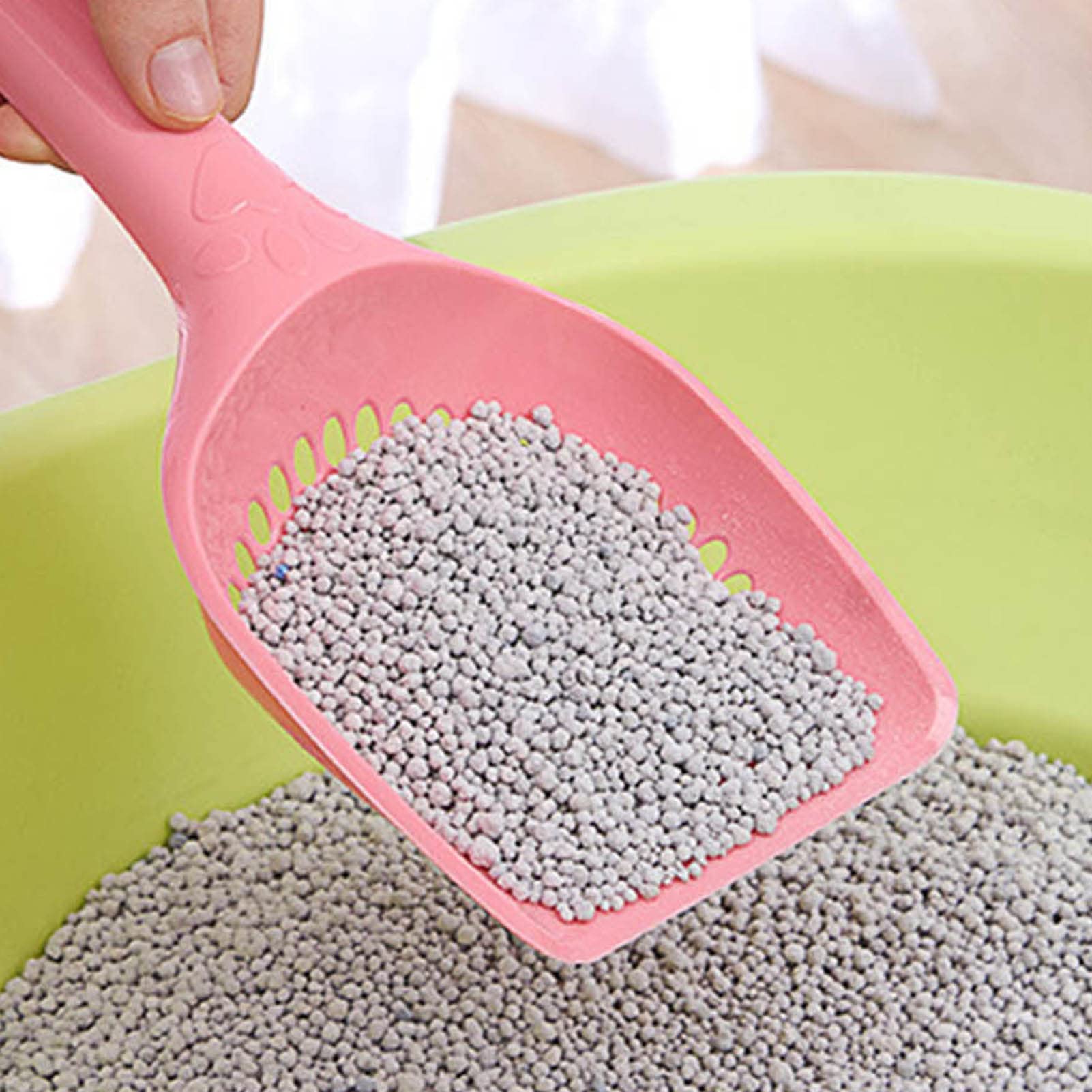 Premium Cat Litter Scoop with Large Holes - Heavy Duty Stainless Steel Poop Scooper for Easy Sifting & Cleaning - Lightweight Litter Box Shovel for Cats & Dogs - Blue (Perfect for Daily Litter Box Maintenance & Quick Waste Removal)