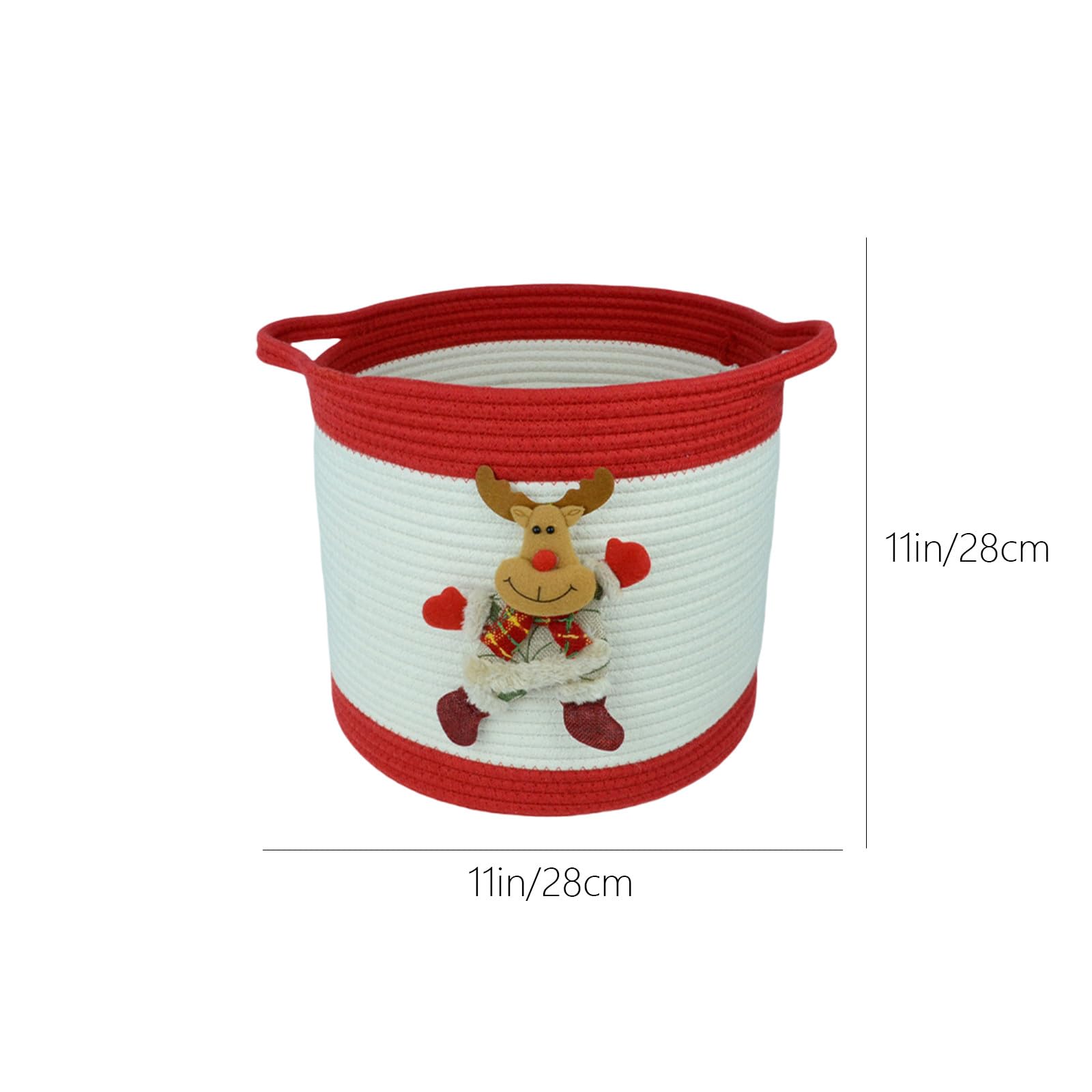 Christmas Storage Basket - Foldable Cotton Rope Basket for Laundry & Organizing