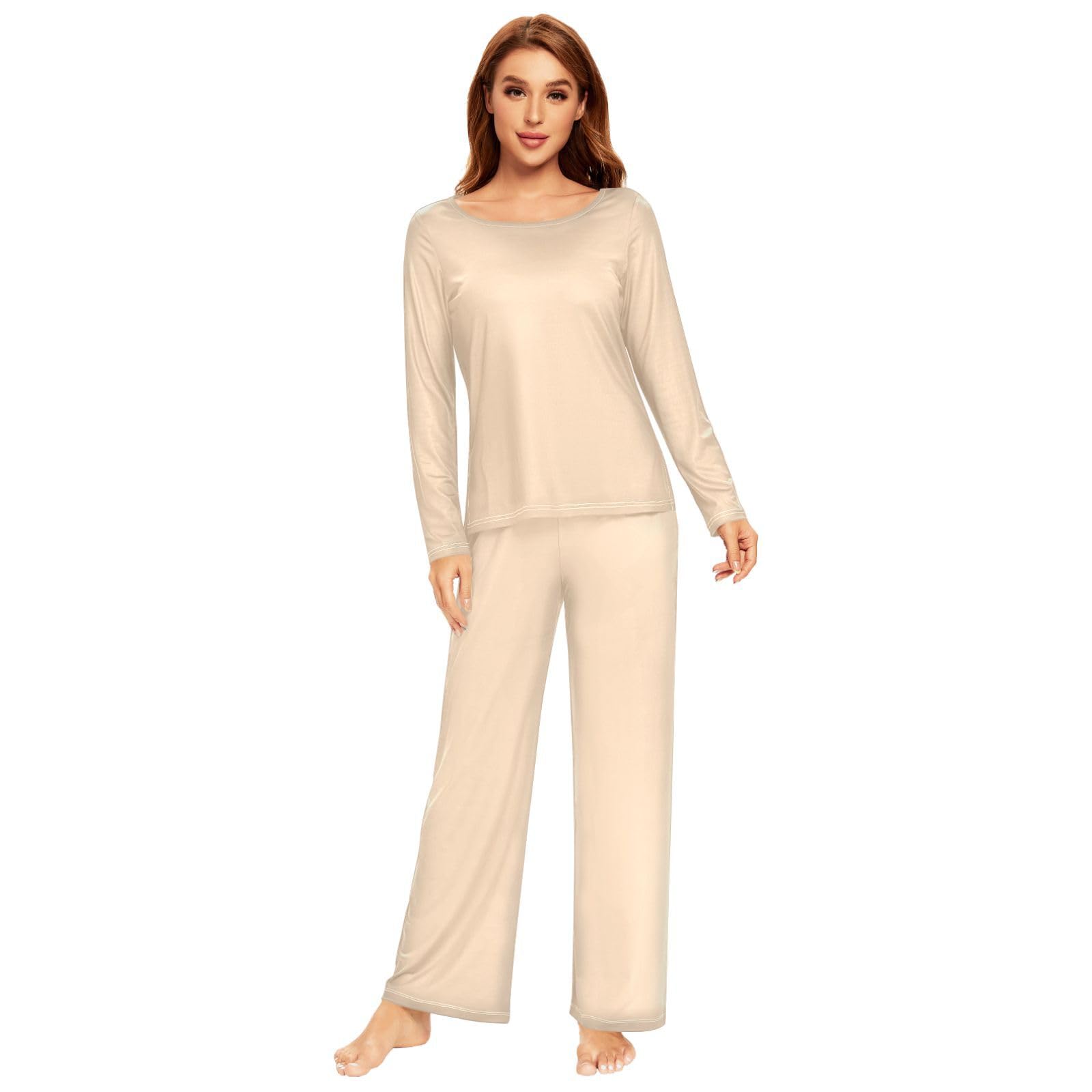 Blue Women's Pajama Set - Long Sleeve Sleepwear Top & Pants Lounge Outfit 20804 | Cozy Nightwear for Relaxing at Home, Sleeping & Lounging