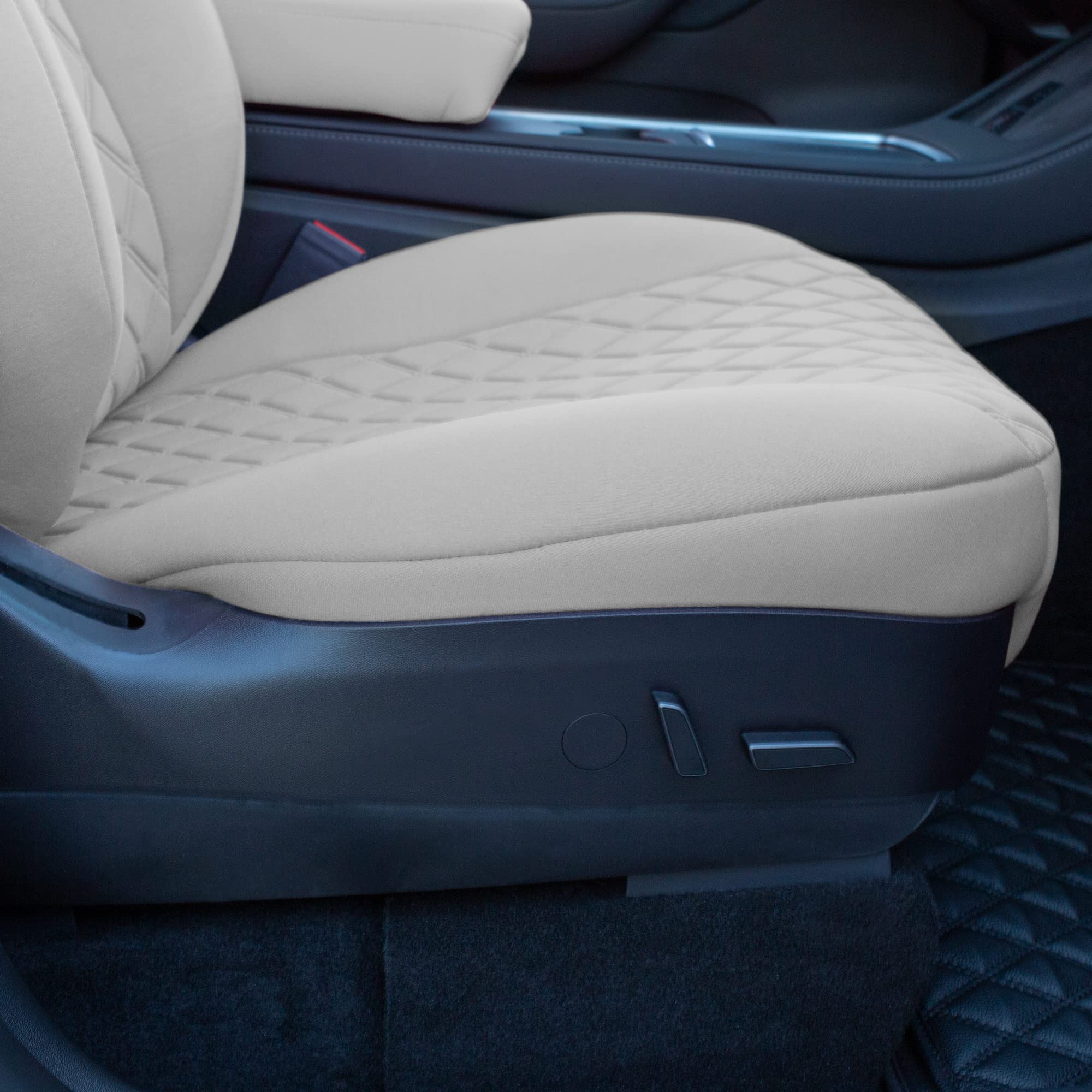 TLH Custom Fit Waterproof Seat Covers for Tesla Model Y 2020-2024 - Full Set Solid Gray Interior Accessories | Perfect for Road Trips, Daily Commutes & Car Protection