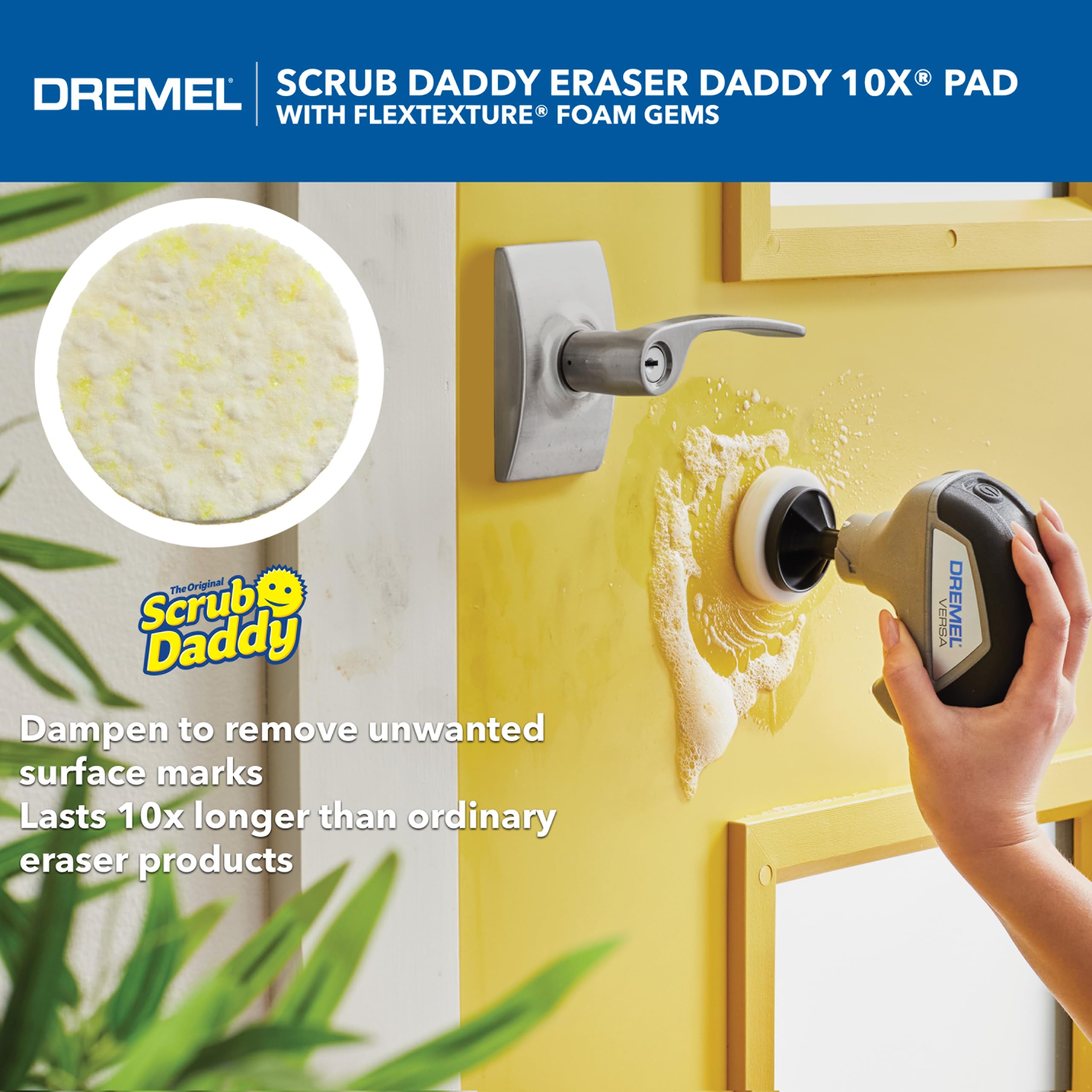 Dremel Versa 5-Pack Scrub Daddy Cleaning Sponge Pads - Multi-Surface Cleaning Sponges for Kitchen, Bathroom & Household Use - Compatible with Versa Power Scrubber Tool (PC360-5) - Perfect for Stubborn Stains, Grime & Deep Cleaning on Tiles, Sinks & Appliances