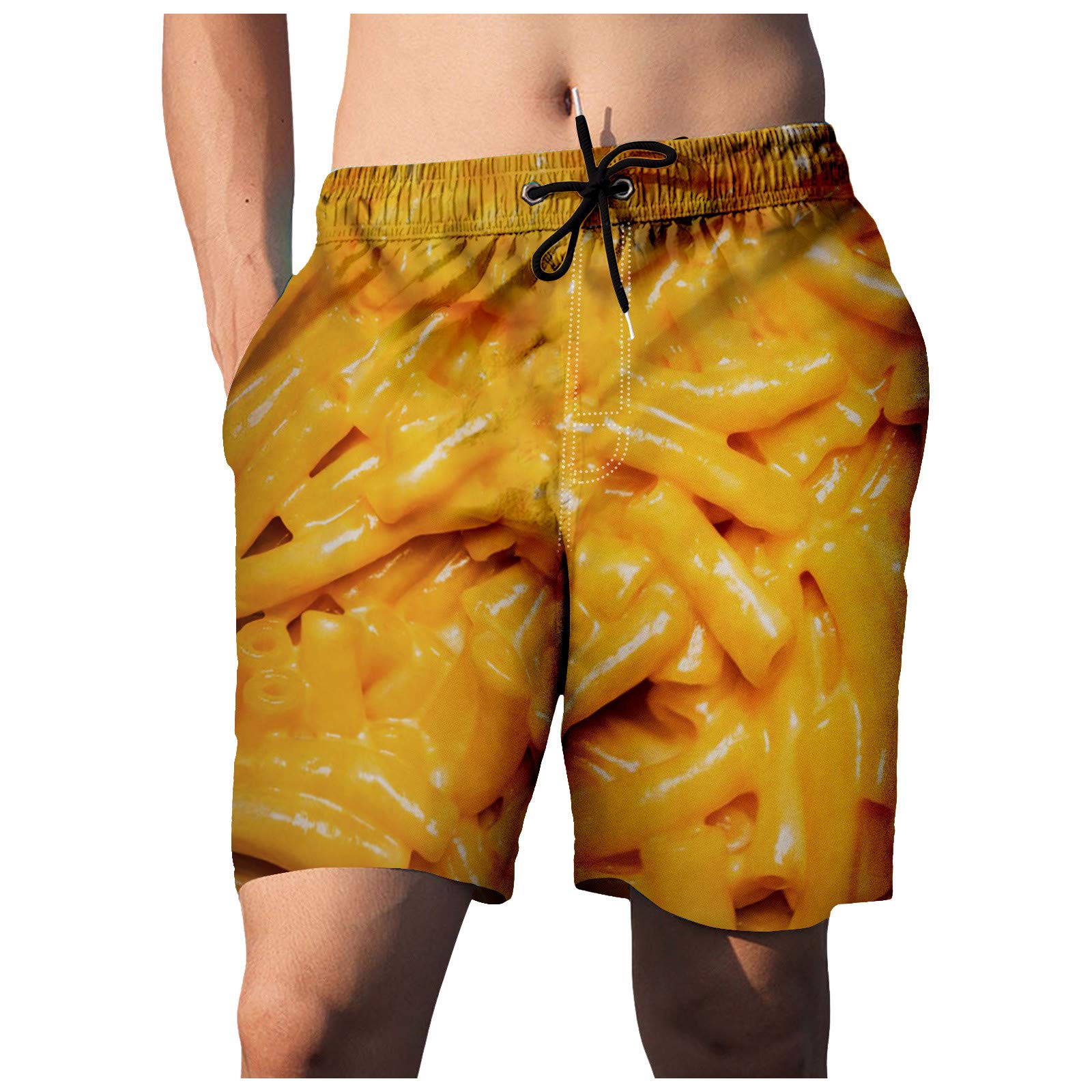 NAMTYQX Men's Casual 3D Printed Food Pattern Swim Shorts - Quick Dry Beach Shorts, Summer Jogger Pants for Swimming, Surfing & Outdoor Activities