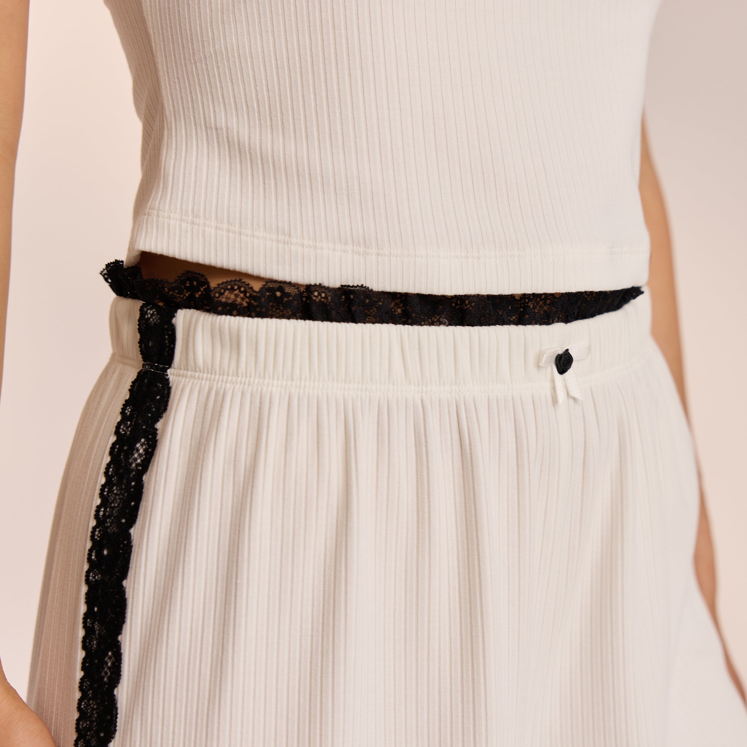 Lace Pajama Pants for Women - Soft Comfortable Sleepwear Lounge Shorts - Perfect for Sleep, Relaxing & Vacation - White