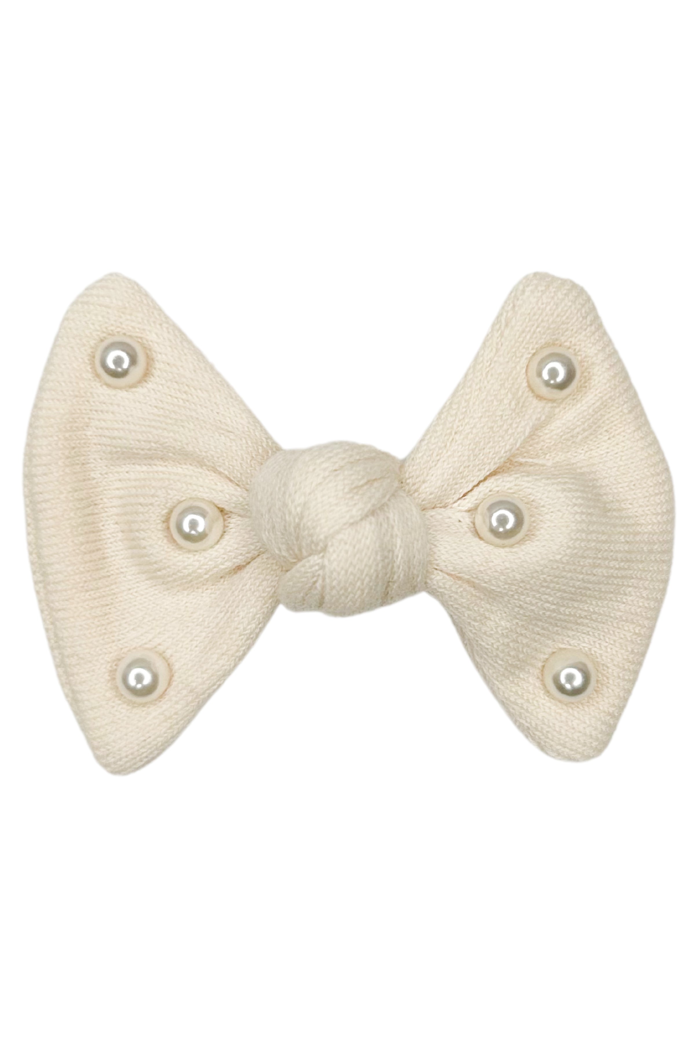 Elegant Knit Pearl Hair Bow Clip - Stylish Hair Accessory for Women & Girls - Perfect for Weddings, Parties & Everyday Wear