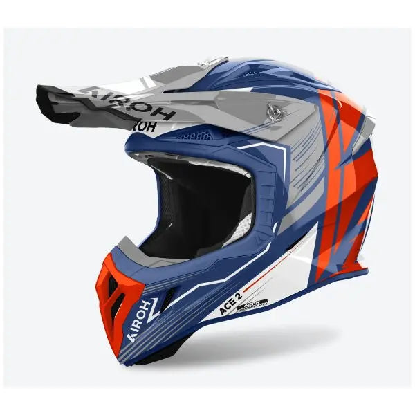 Airoh Aviator Ace 2 Motorcycle Helmet - Gloss Cerulean Blue - DOT & ECE Certified - Lightweight & Ventilated for Street & Racing Use