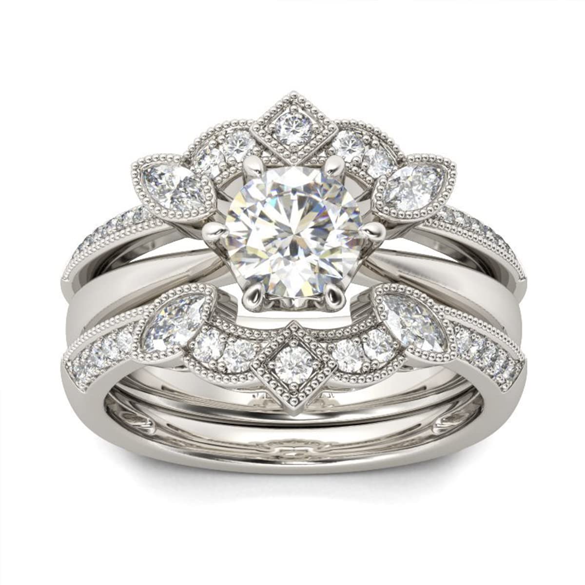 2.5ct Vintage Princess Cut Moissanite Engagement Ring - Art Deco Antique Wedding Bridal Set with Halo, Jewelry Gift Box | Perfect for Proposals, Anniversaries & Special Occasions