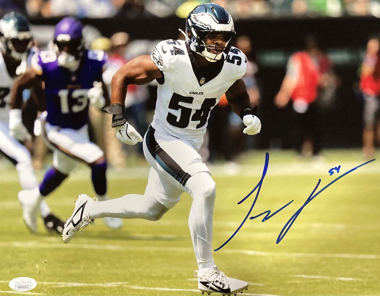 Jeremiah Trotter Jr Signed 11x14 Philadelphia Eagles Photo with JSA COA - Authentic NFL Memorabilia for Eagles Fans, Man Cave Decor & Sports Collectibles