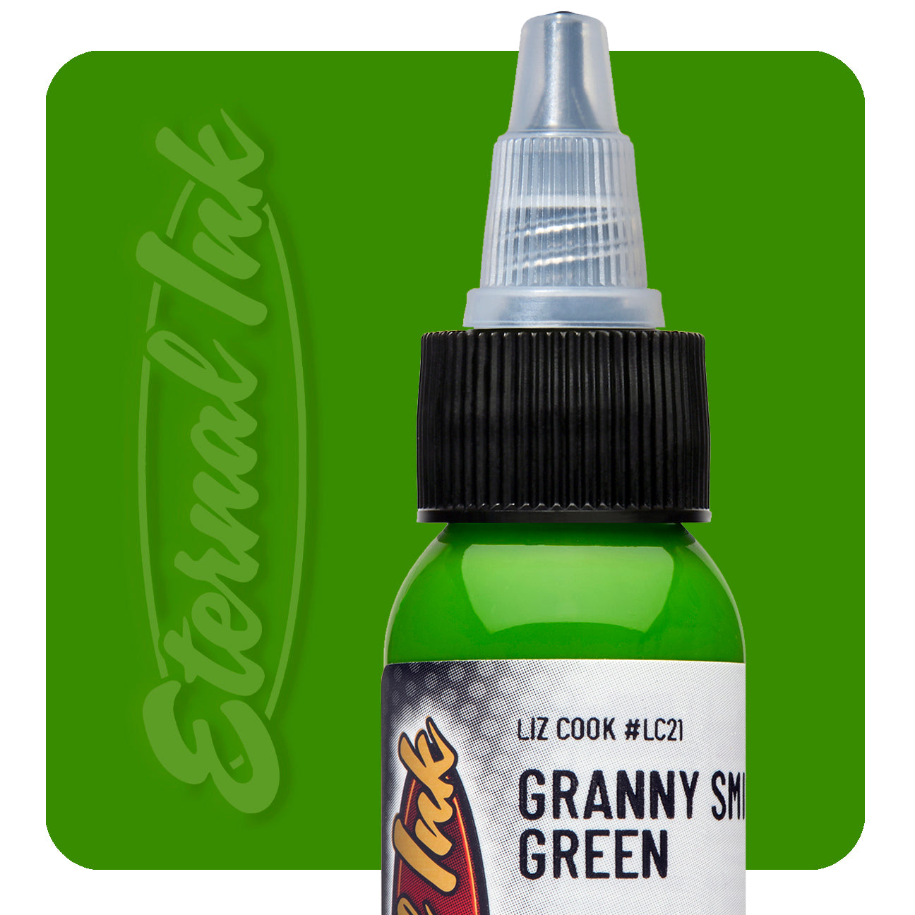 Eternal Liz Cook Granny Smith Green Ink 1oz - Premium Tattoo Ink for Professional Artists & Beginners - Perfect for Tattoo Shops, Home Studios & Body Art Enthusiasts