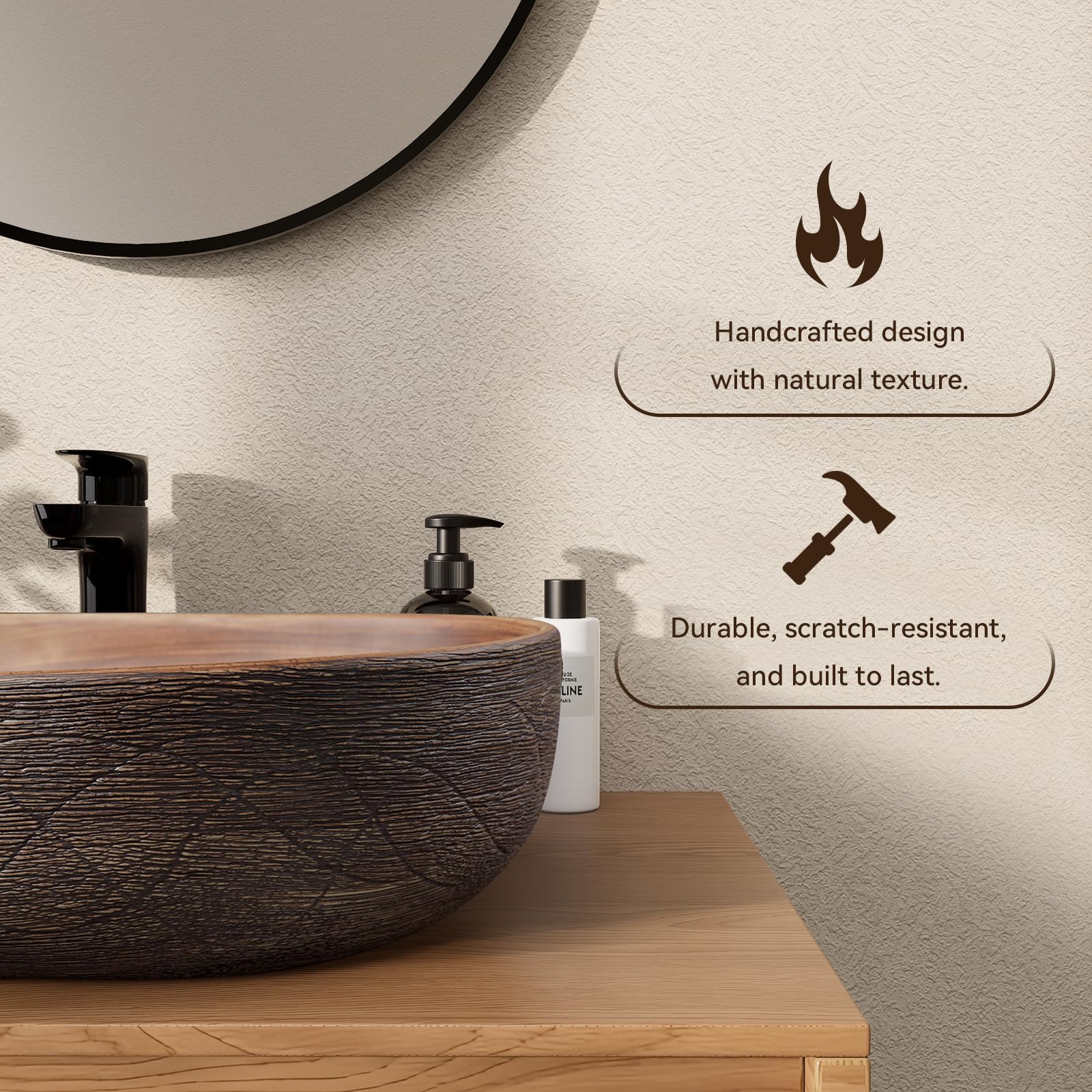 23-Inch Ceramic Oval Bathroom Vessel Sink - Retro Style Washbasin with Overflow, Elegant White Ceramic Sink for Modern and Classic Bathrooms | Perfect for Vanity, Powder Room, Guest Bath & Master Bath Decor