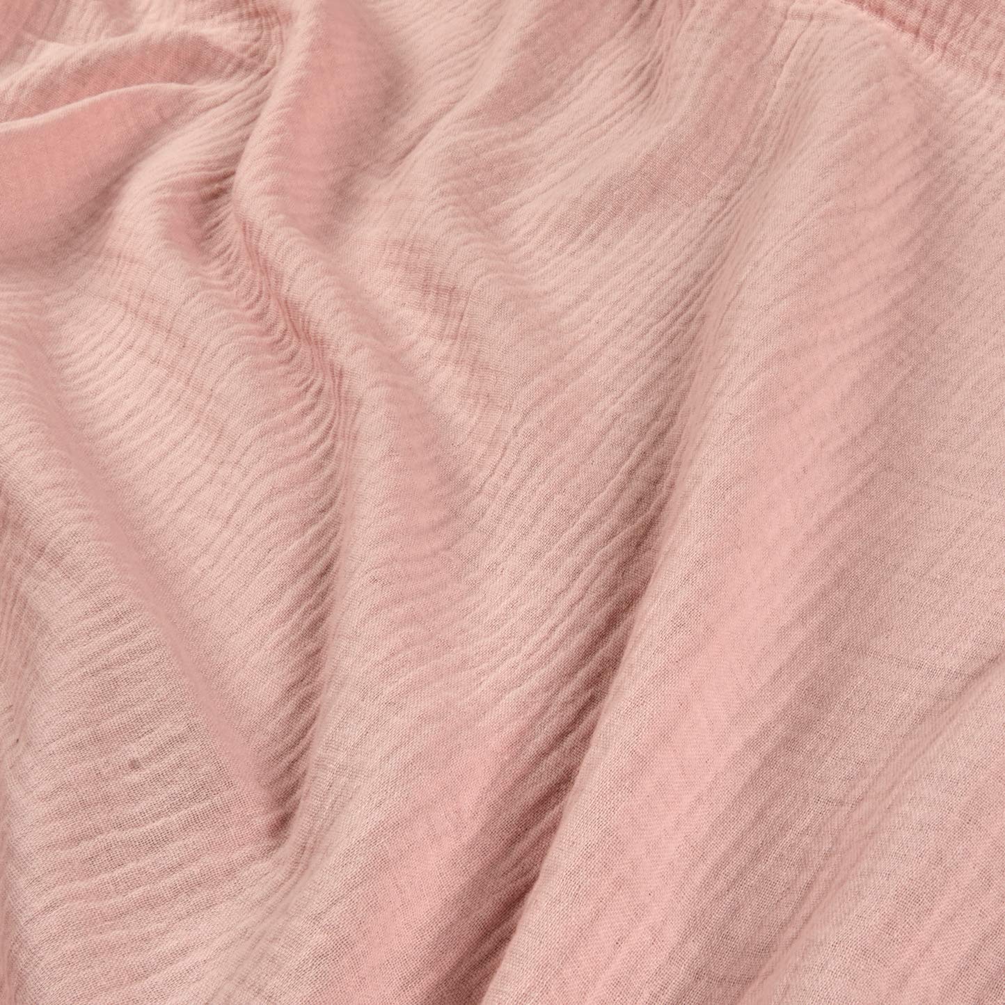 Soft Double Gauze Blush Pink Fabric by the Yard - Breathable & Lightweight Cotton Material for Baby Clothes, Summer Dresses & DIY Sewing Projects