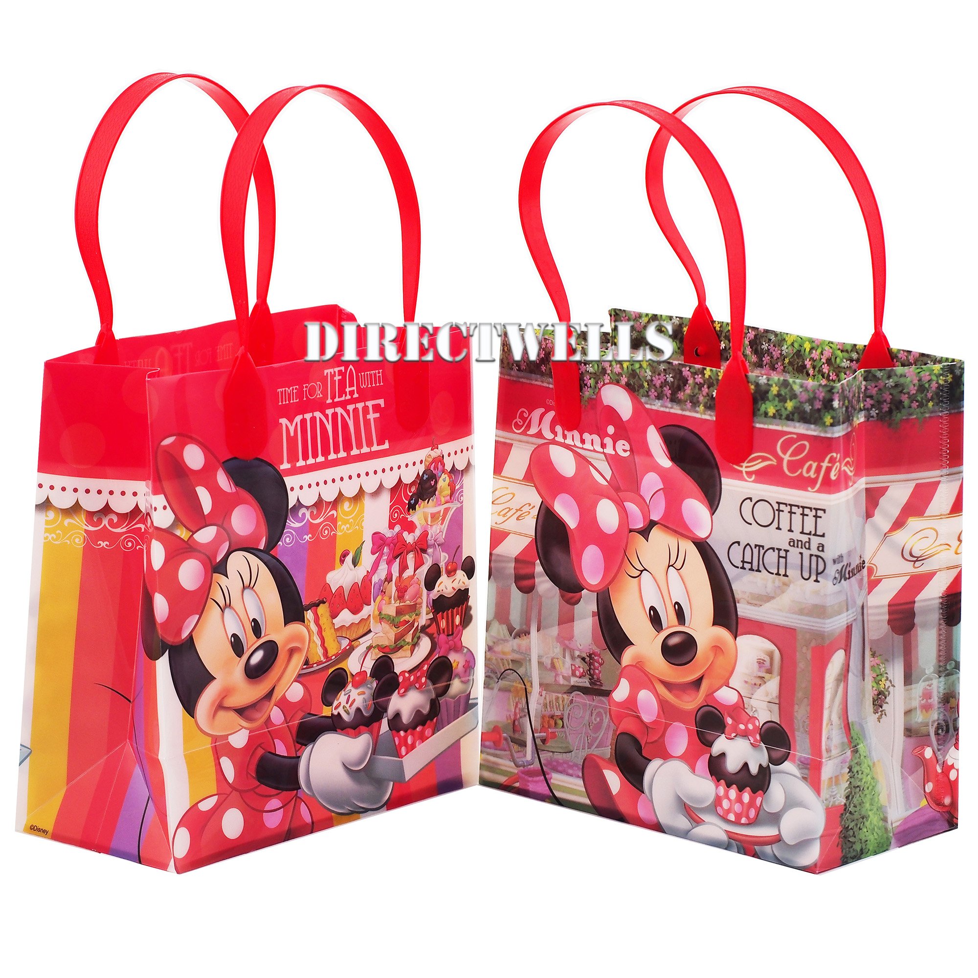 Disney Minnie Mouse Party Favor Bags - 12 Pack Premium Quality Small Gift Bags for Birthday Parties, Baby Showers & Special Events | Cute Goodie Bags for Kids Favors