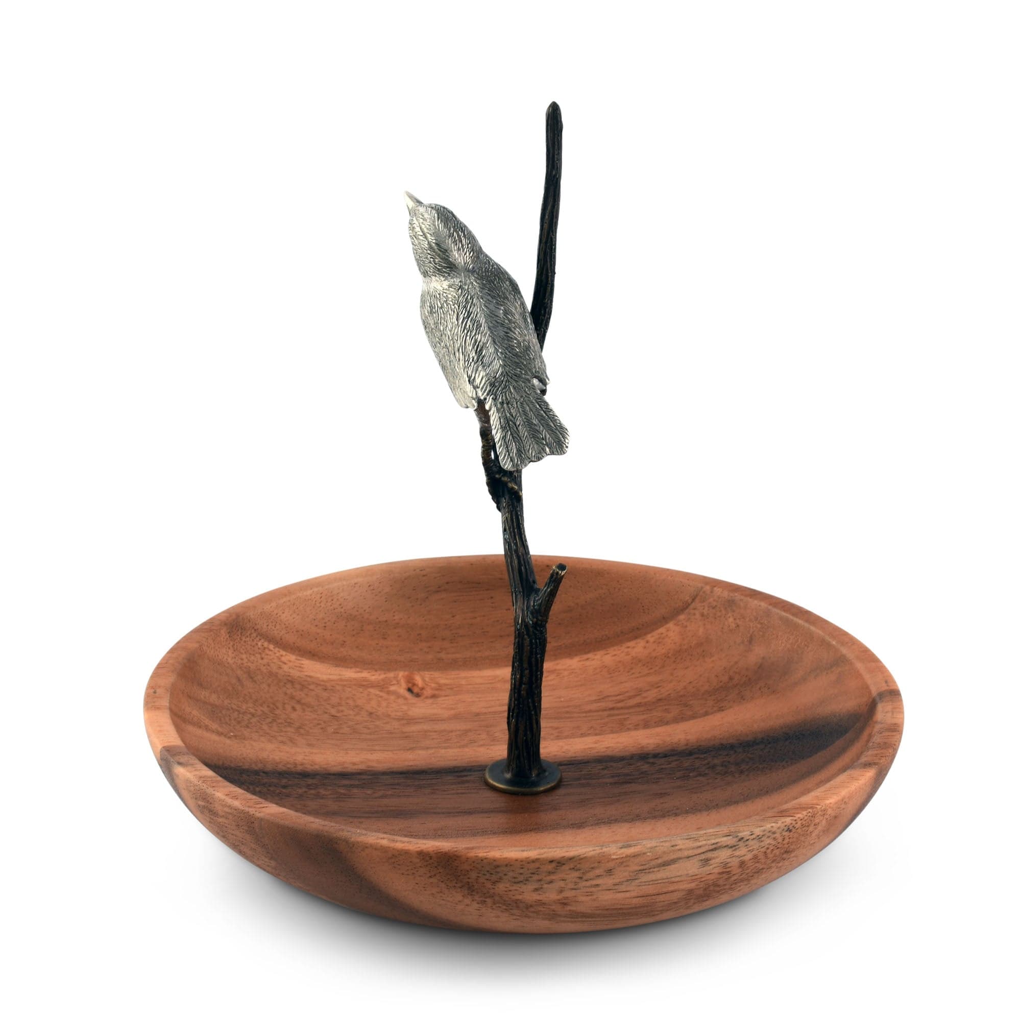 Elegant Bronze Song Bird Wood Tidbit Server Bowl - Perfect for Serving Appetizers, Nuts & Candy at Parties, Weddings & Home Decor